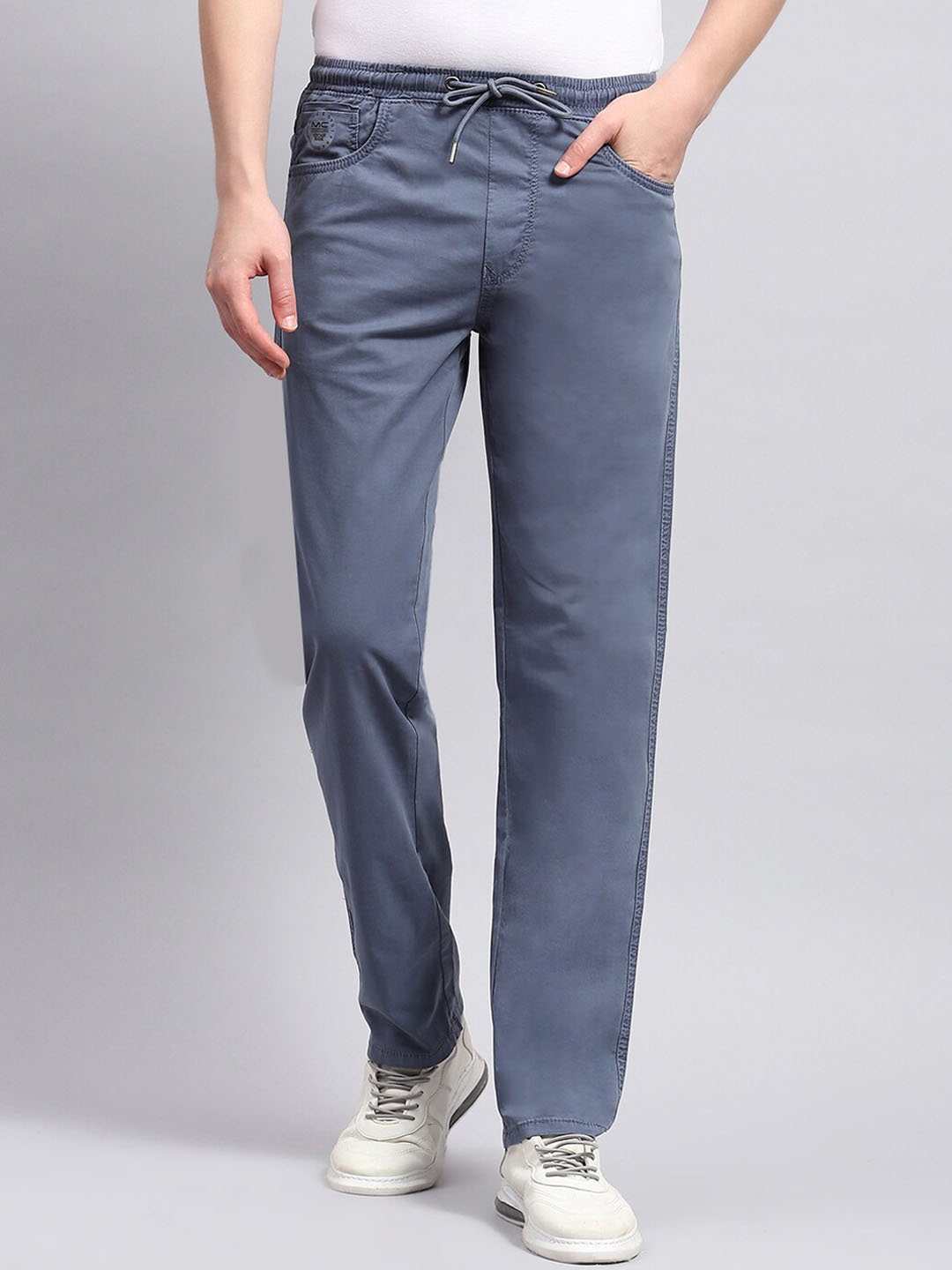 

Monte Carlo Men Mid Rise Cotton Track Pants, Blue