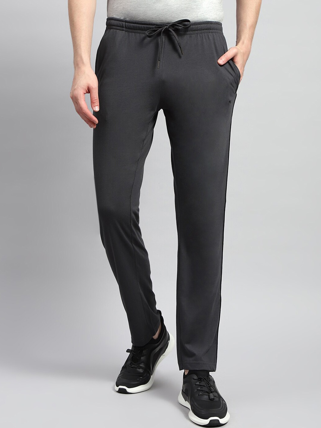 

Monte Carlo Men Mid Rise Cotton Track Pants, Grey