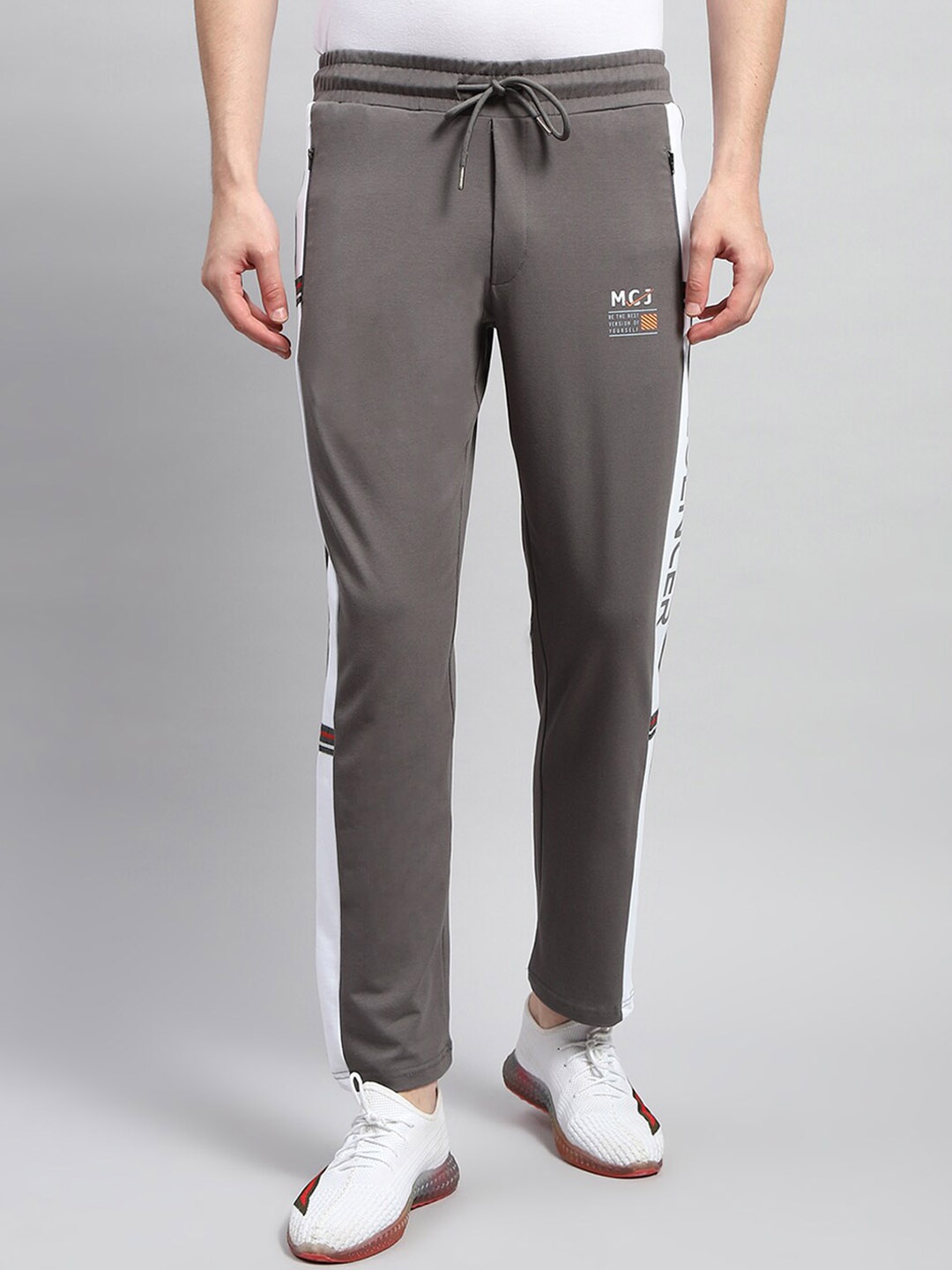 

Monte Carlo Men Mid-Rise Cotton Track Pant, Grey