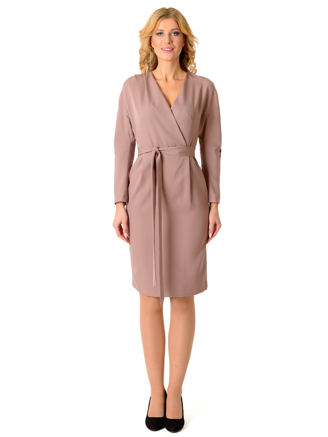 

Diyas London V-Neck Sheath Dress, Brown