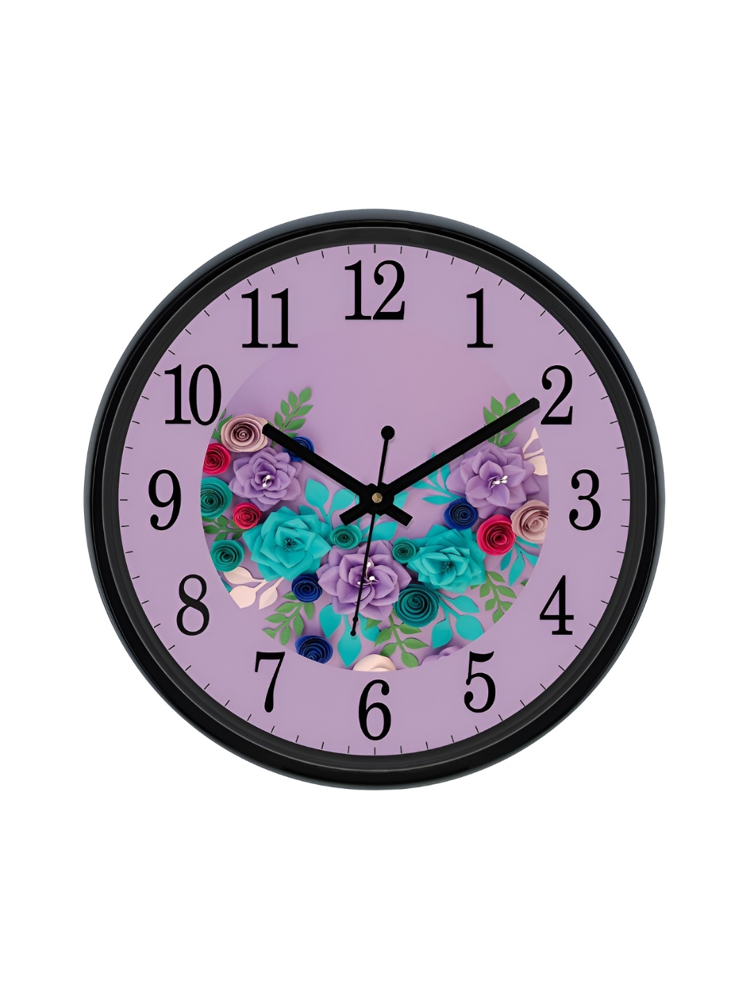 

RANDOM Printed Round Shaped Sweep Silent Movement Contemporary Wall Clock, Purple