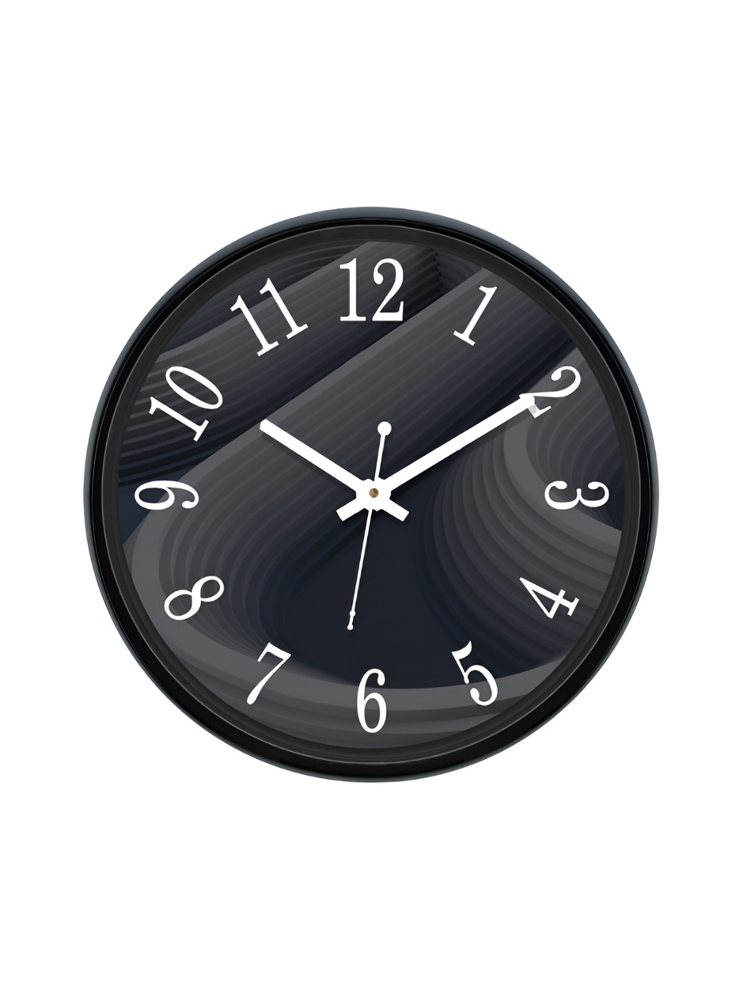 

RANDOM Printed Round Shaped Sweep Silent Movement Contemporary Wall Clock, Black