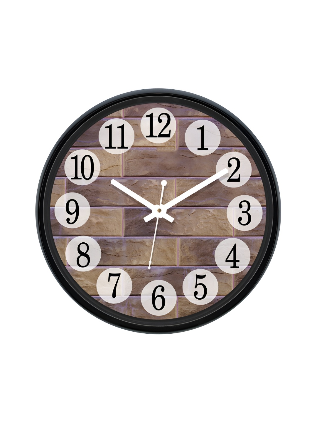 

RANDOM Printed Round Shaped Sweep Silent Movement Contemporary Wall Clock, Brown