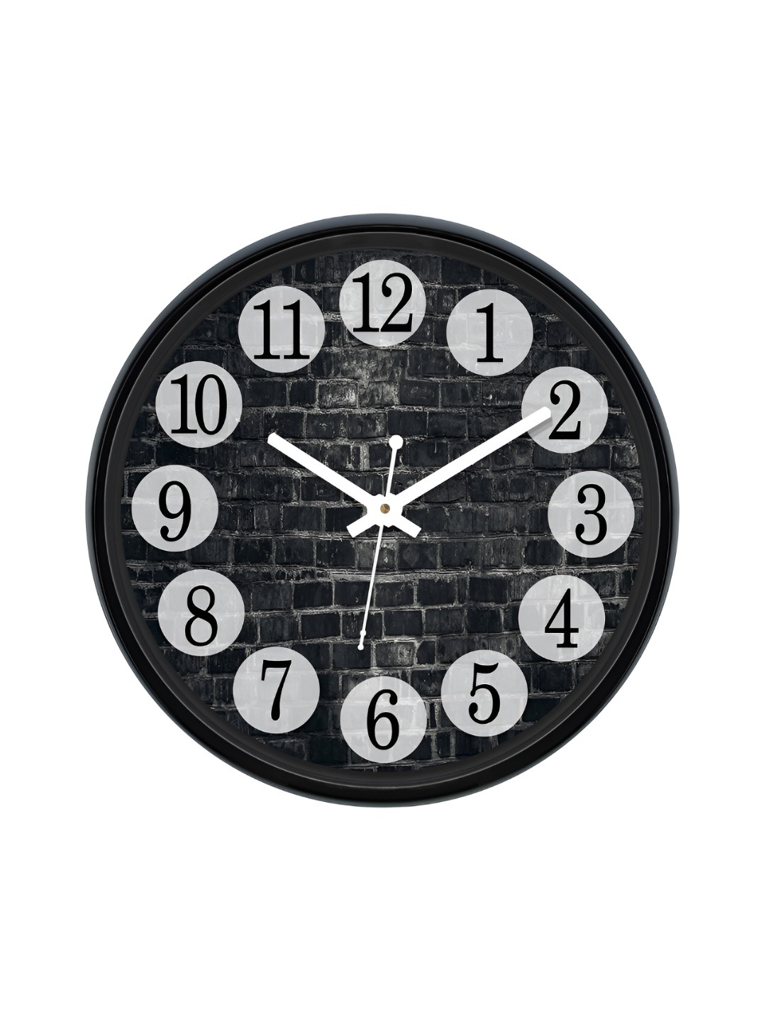 

RANDOM Printed Round Shaped Sweep Silent Movement Contemporary Wall Clock, Black
