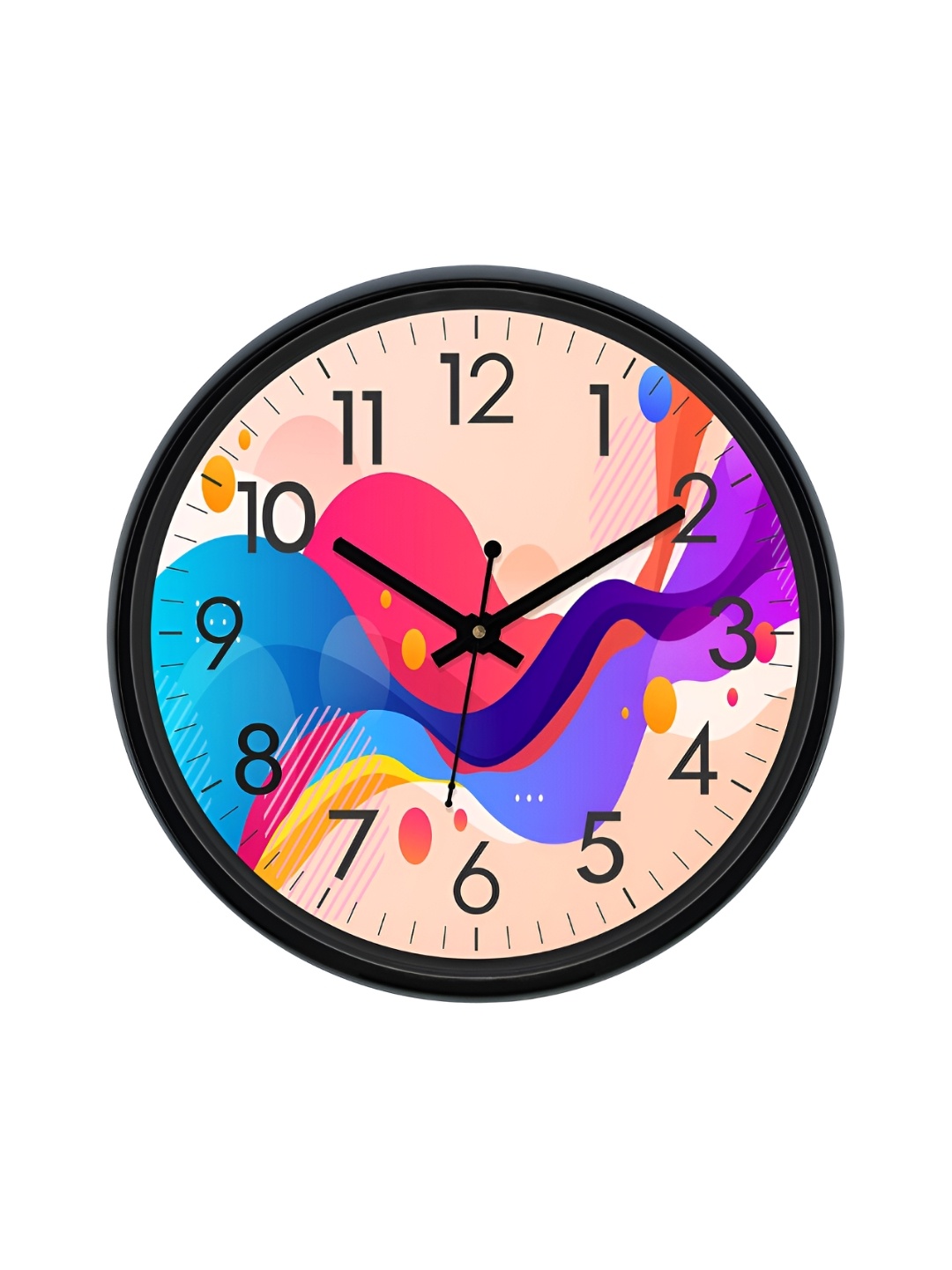 

RANDOM Printed Round Shaped Sweep Silent Movement Contemporary Wall Clock, Peach
