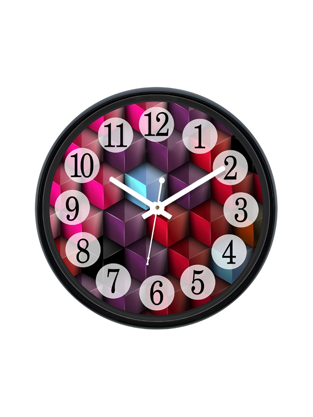 

RANDOM Printed Round Shaped Sweep Silent Movement Contemporary Wall Clock, Purple