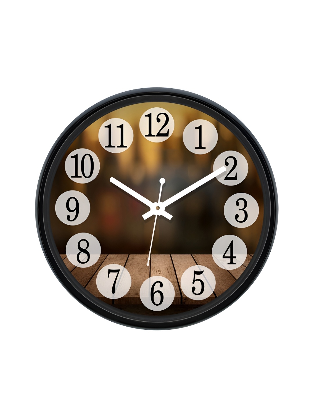 

RANDOM Printed Round Shaped Sweep Silent Movement Contemporary Wall Clock, Brown