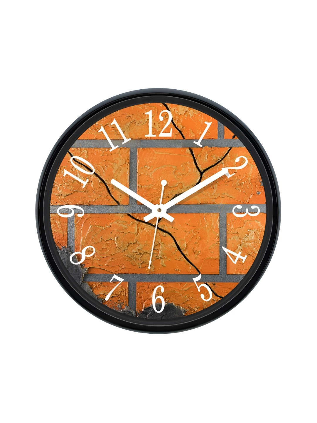 

RANDOM Printed Round Shaped Sweep Silent Movement Contemporary Wall Clock, Orange
