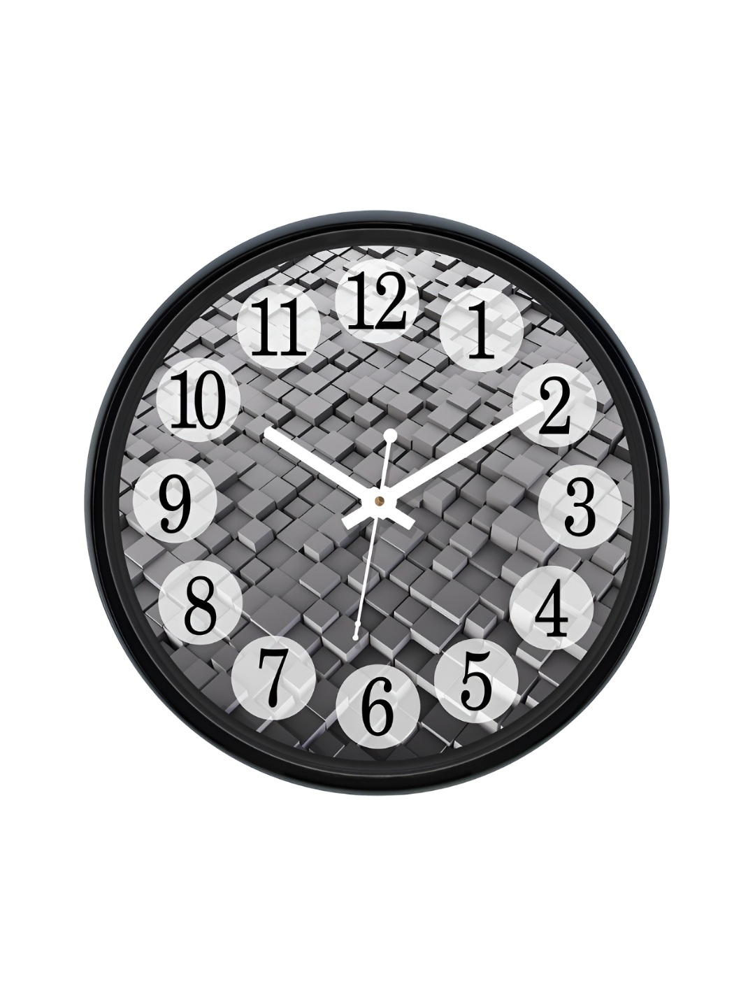 

RANDOM Printed Round Shaped Sweep Silent Movement Contemporary Wall Clock, Grey