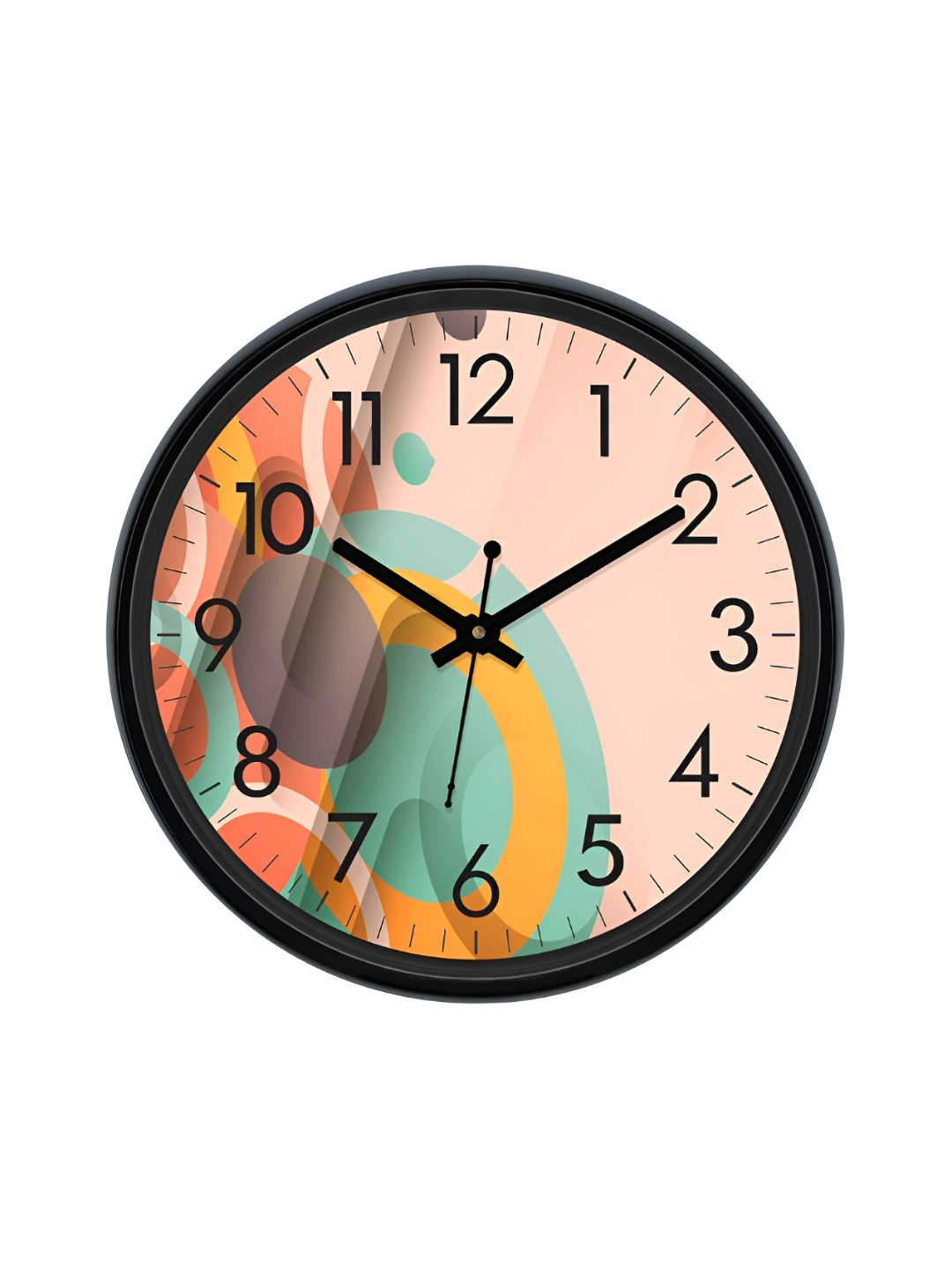 

RANDOM Printed Round Shaped Sweep Silent Movement Contemporary Wall Clock, Peach