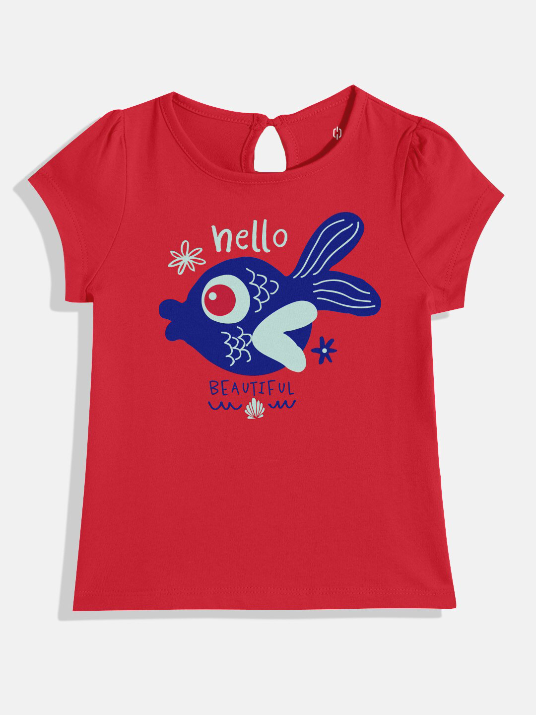 

Huetrap Girls Printed Applique T-shirt, Pink