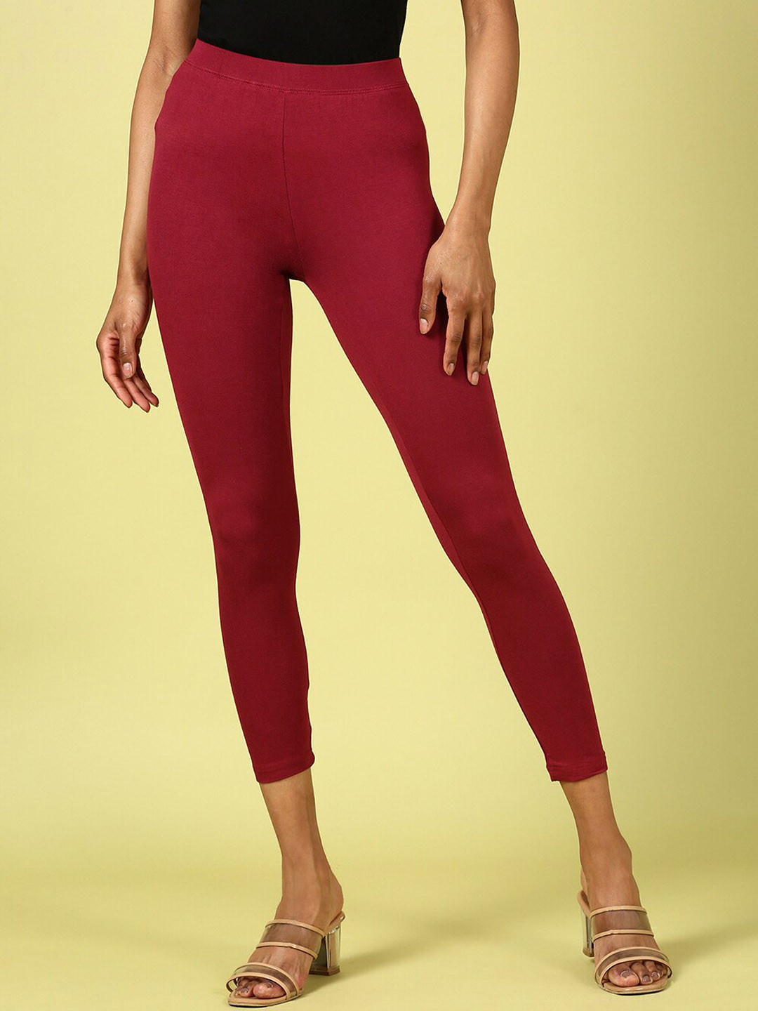 

De Moza Ankle Length Leggings, Maroon