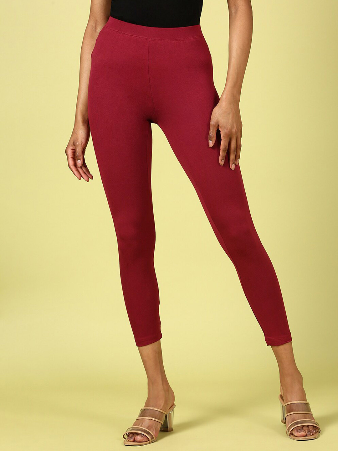 

De Moza Ankle Length Leggings, Maroon