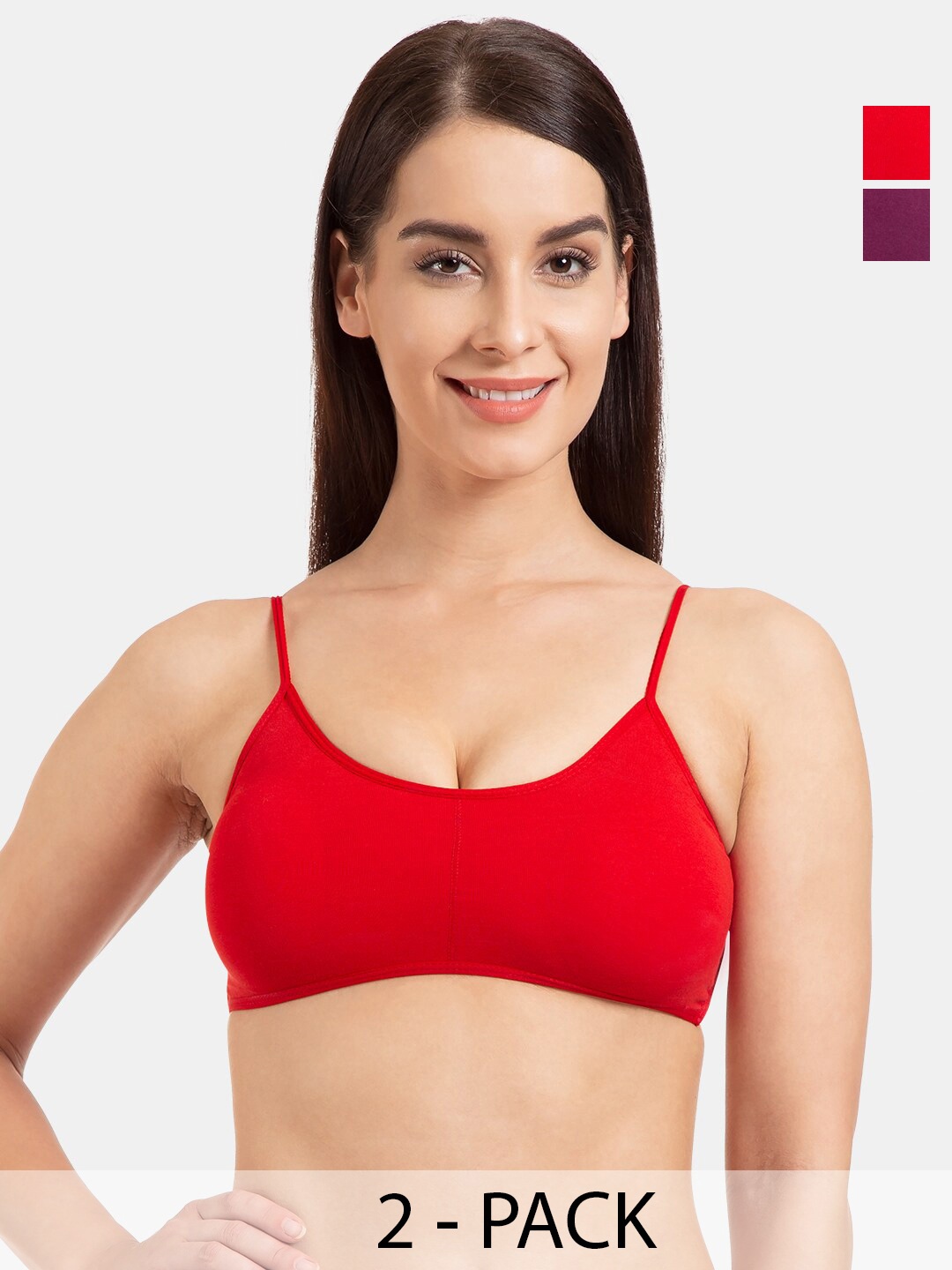

Tweens Pack Of 2 Full Coverage All Day Comfort Cotton Camisole Bra, Purple