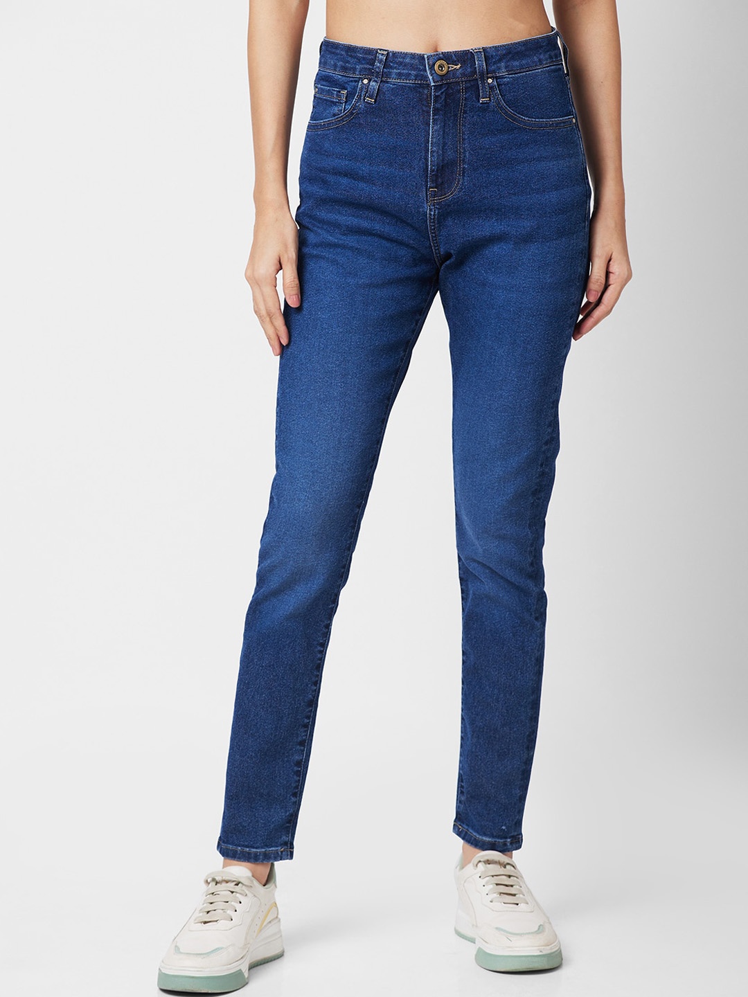 

SPYKAR Women Slim Fit High-Rise Light Fade Stretchable Jeans, Blue