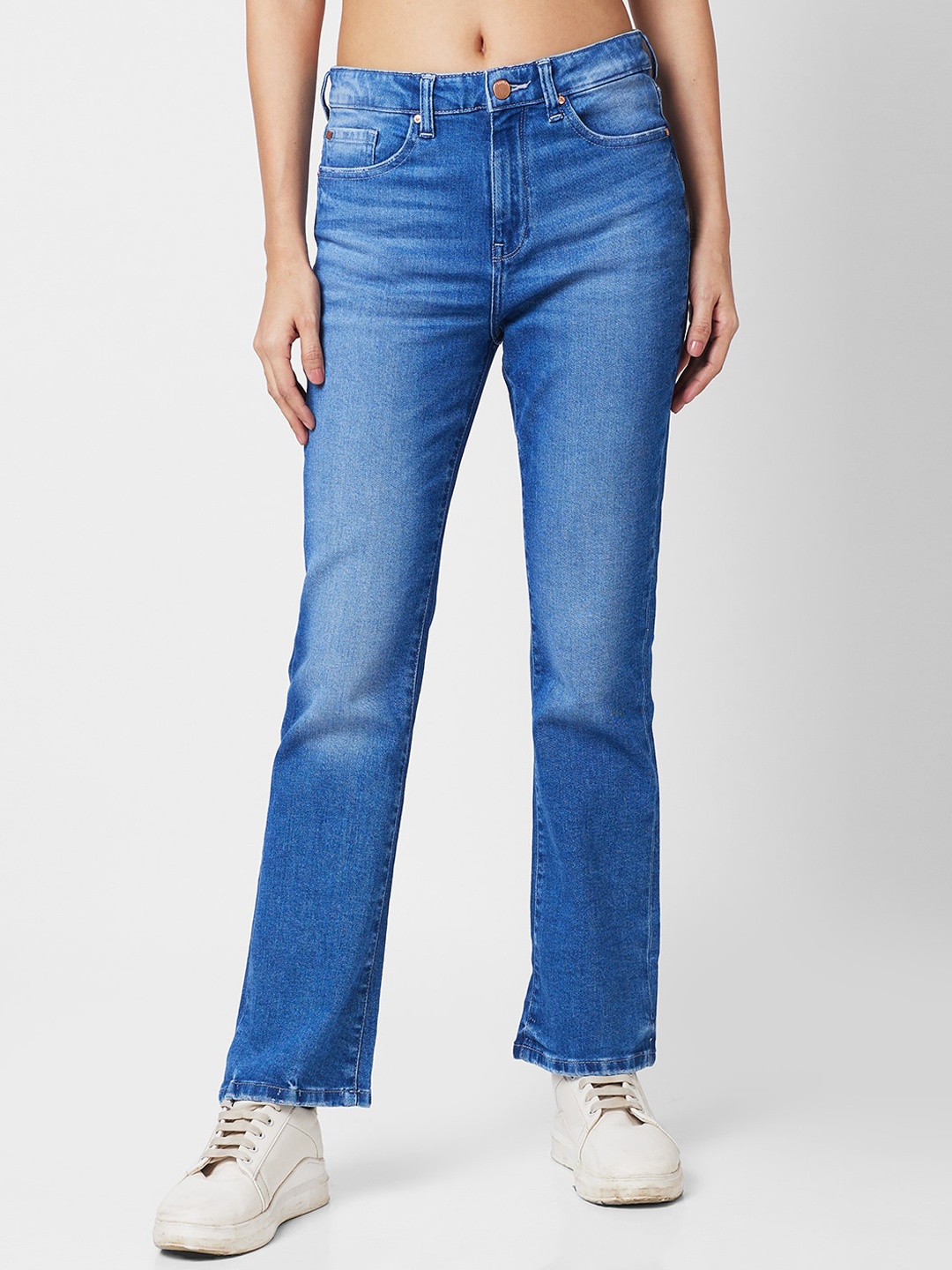 

SPYKAR Women Bootcut Heavy Fade Stretchable Jeans, Blue