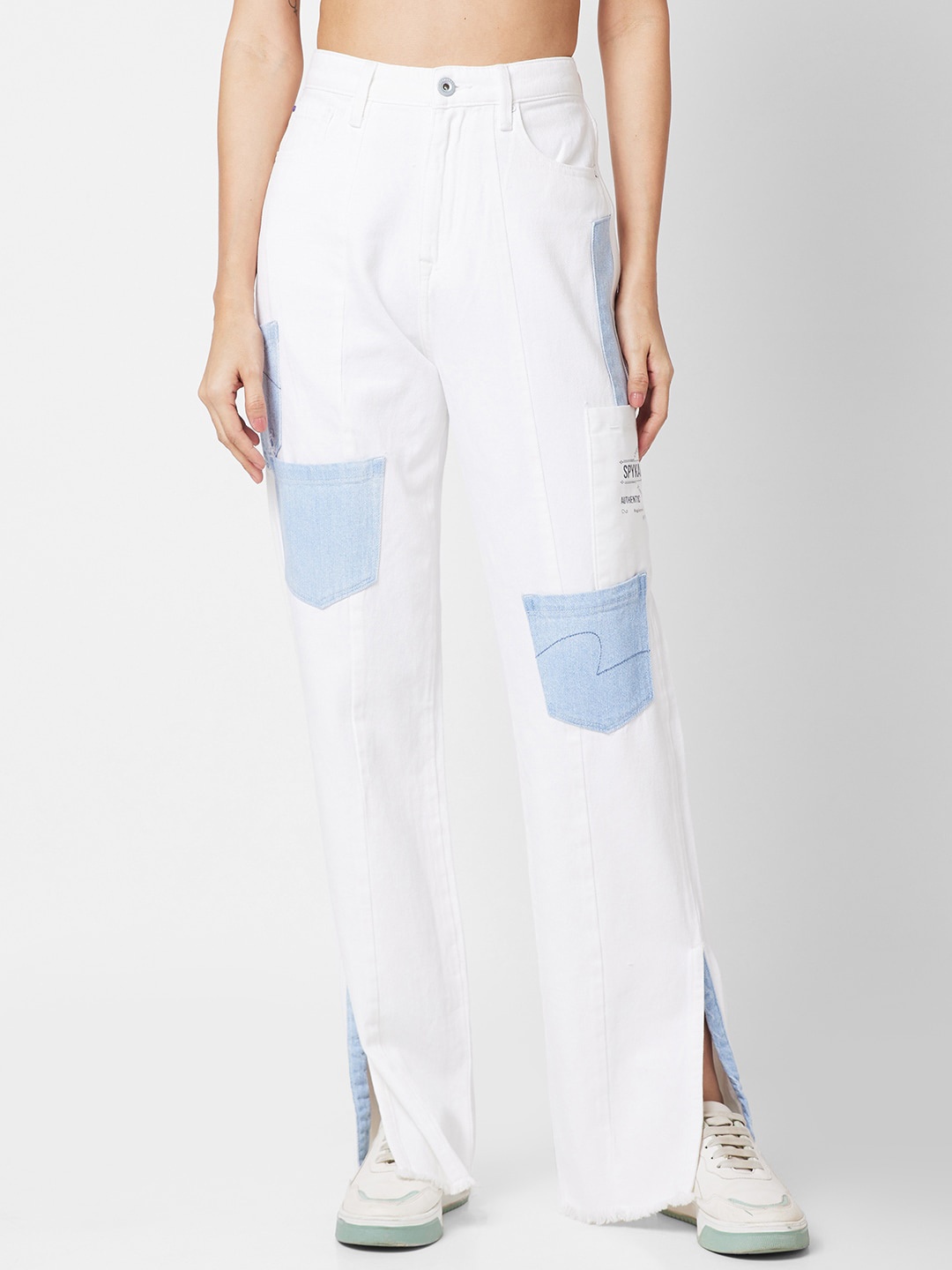 

SPYKAR Women Straight Fit High-Rise Stretchable Jeans, White