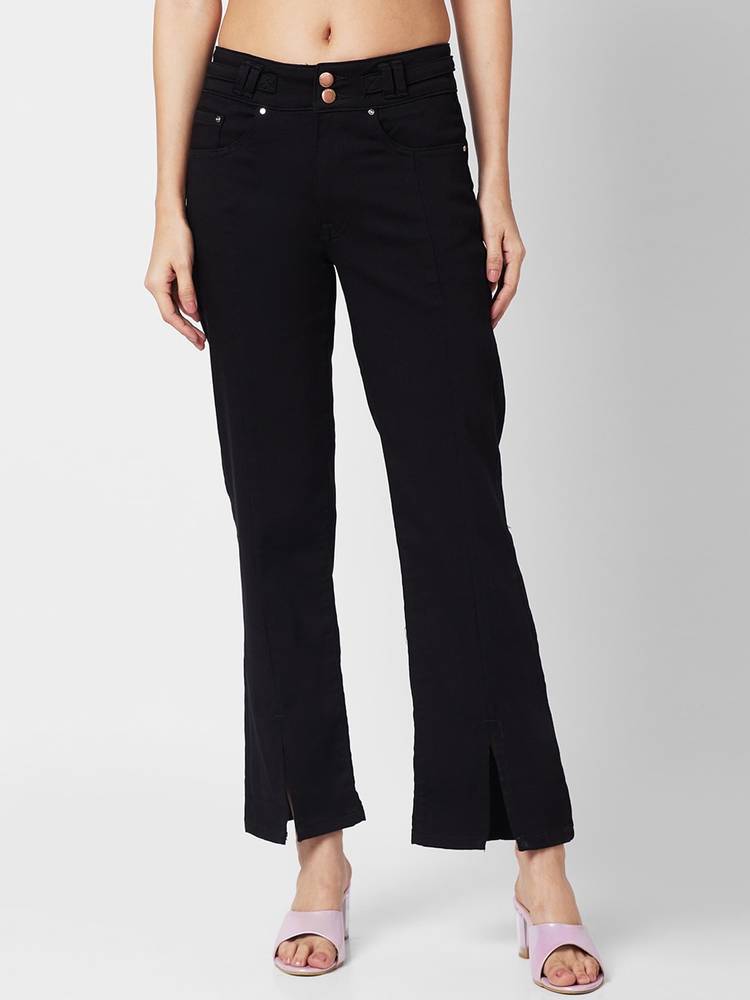 

SPYKAR Women Straight Fit Stretchable Jeans, Black
