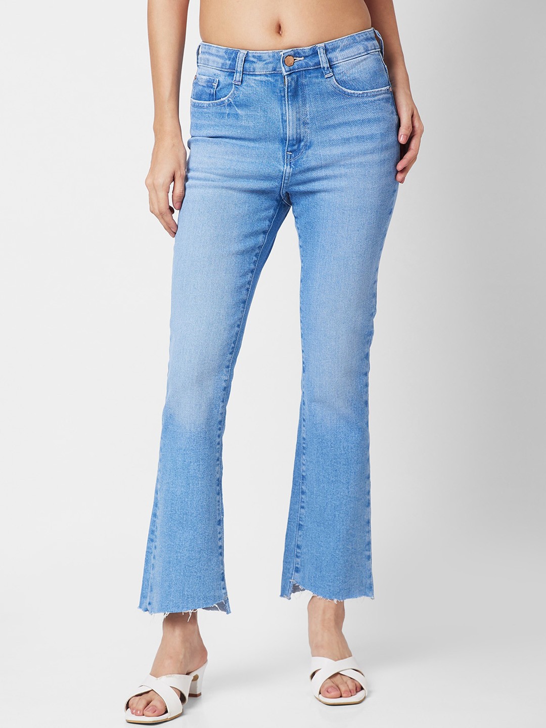 

SPYKAR Women Bootcut Heavy Fade Stretchable Jeans, Blue