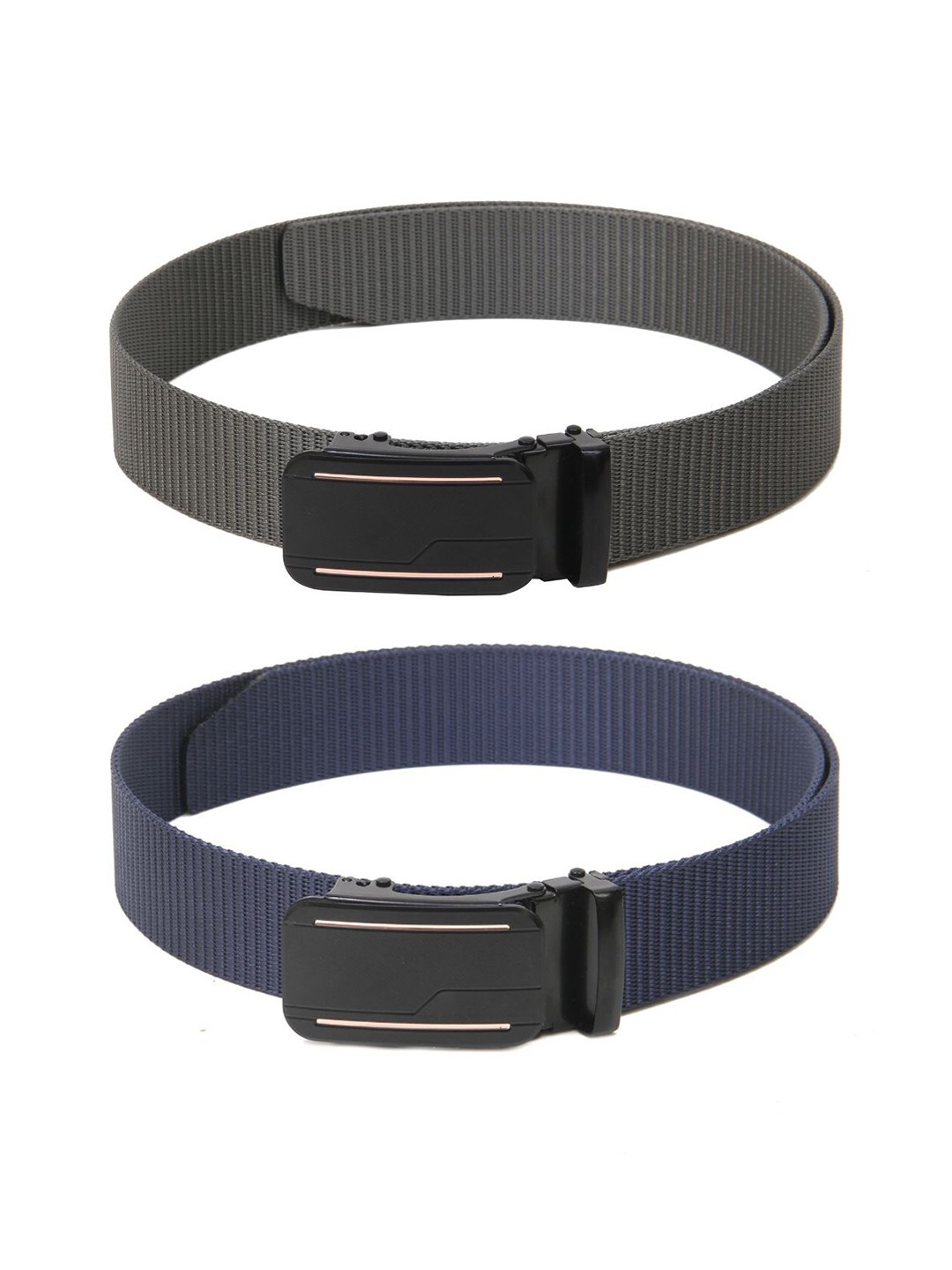 

Calvadoss Men Set Of 2 Textured Belts, Grey