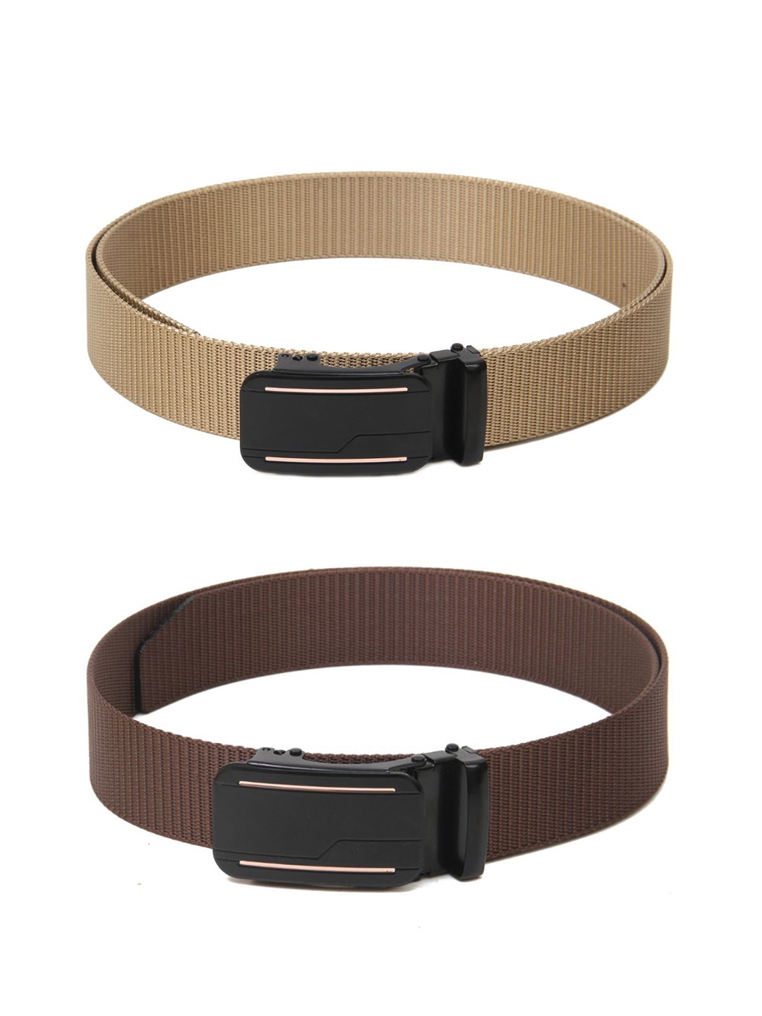 

Calvadoss Men Set of 2 Textured Belts, Beige