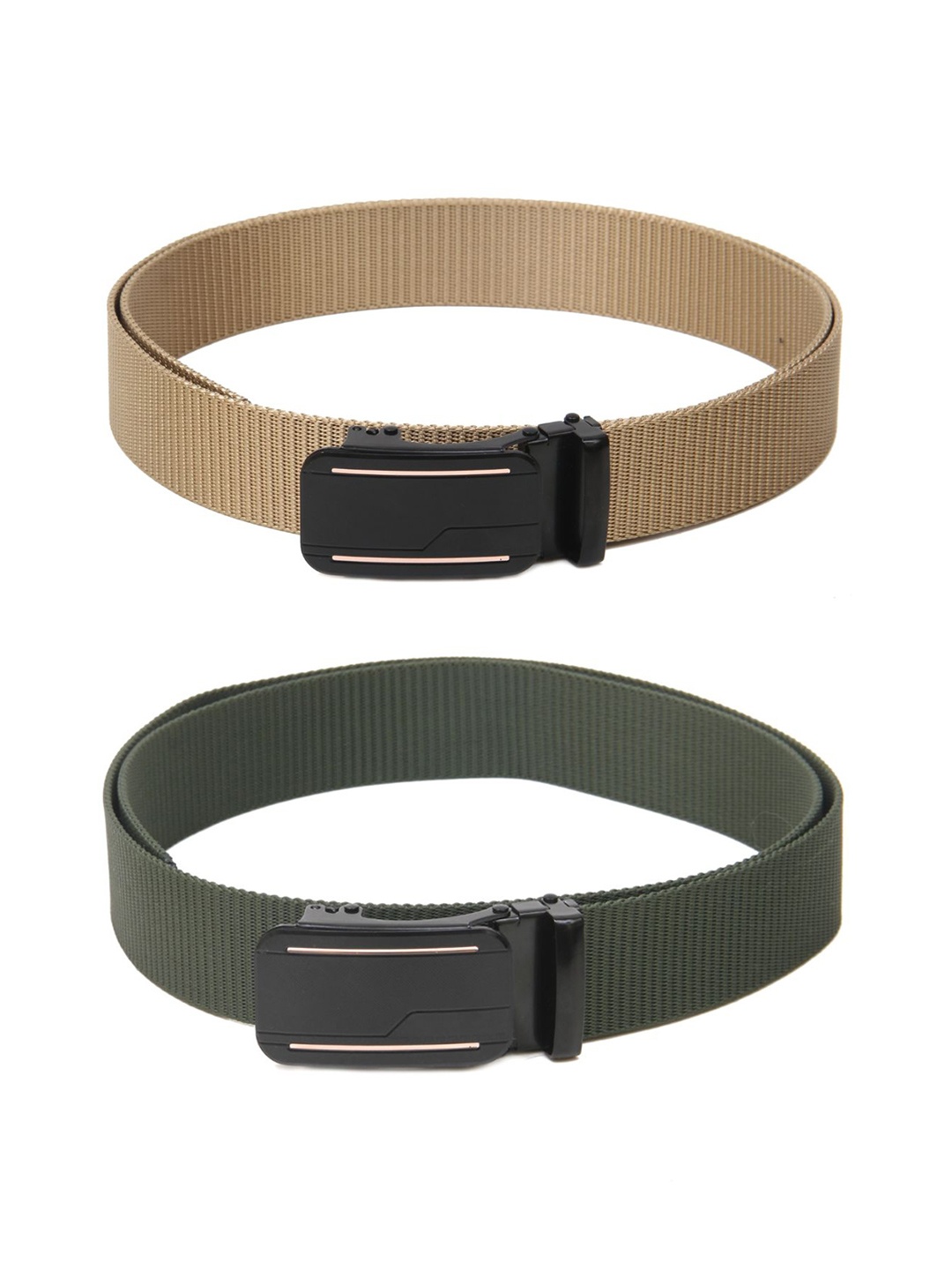 

Calvadoss Men Set of 2 Textured Belts, Beige