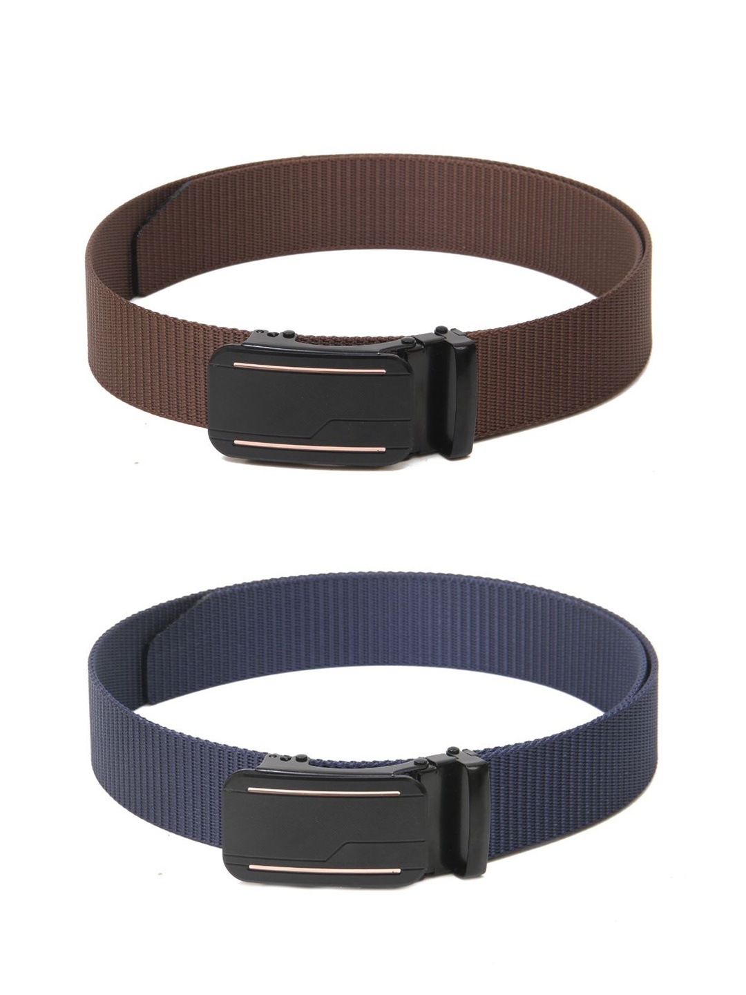 

Calvadoss Men Set of 2 Textured Belt, Brown