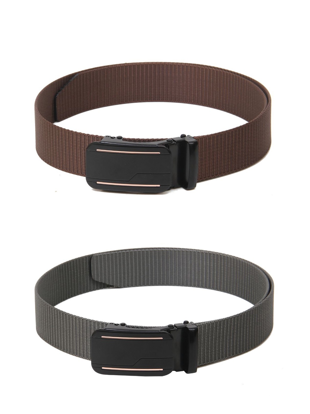 

Calvadoss Men Set Of 2 Textured Belts, Brown