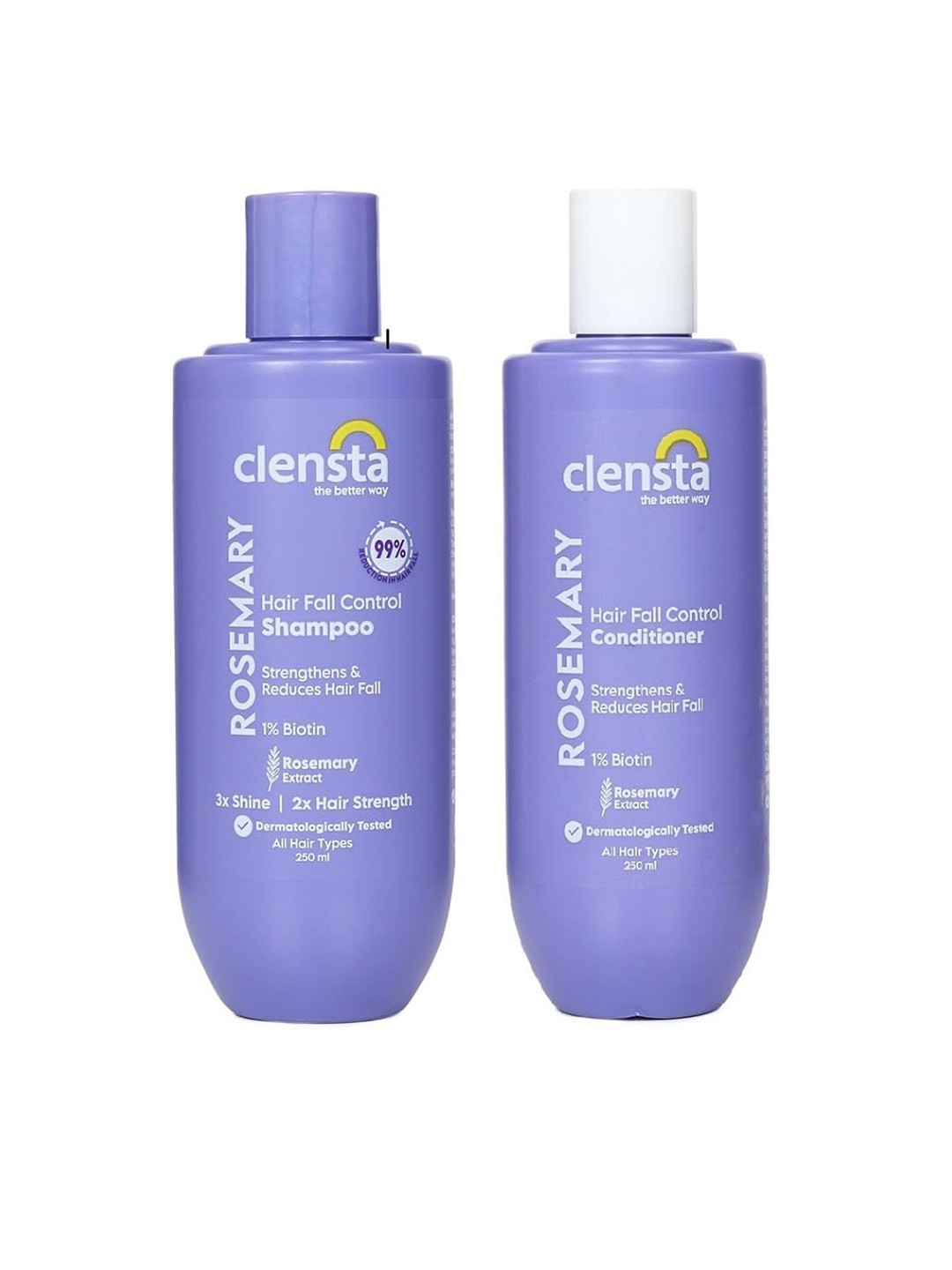 

Clensta Rosemary Hair fall Control Shampoo & Rosemary Conditioner-250ml Each, Purple