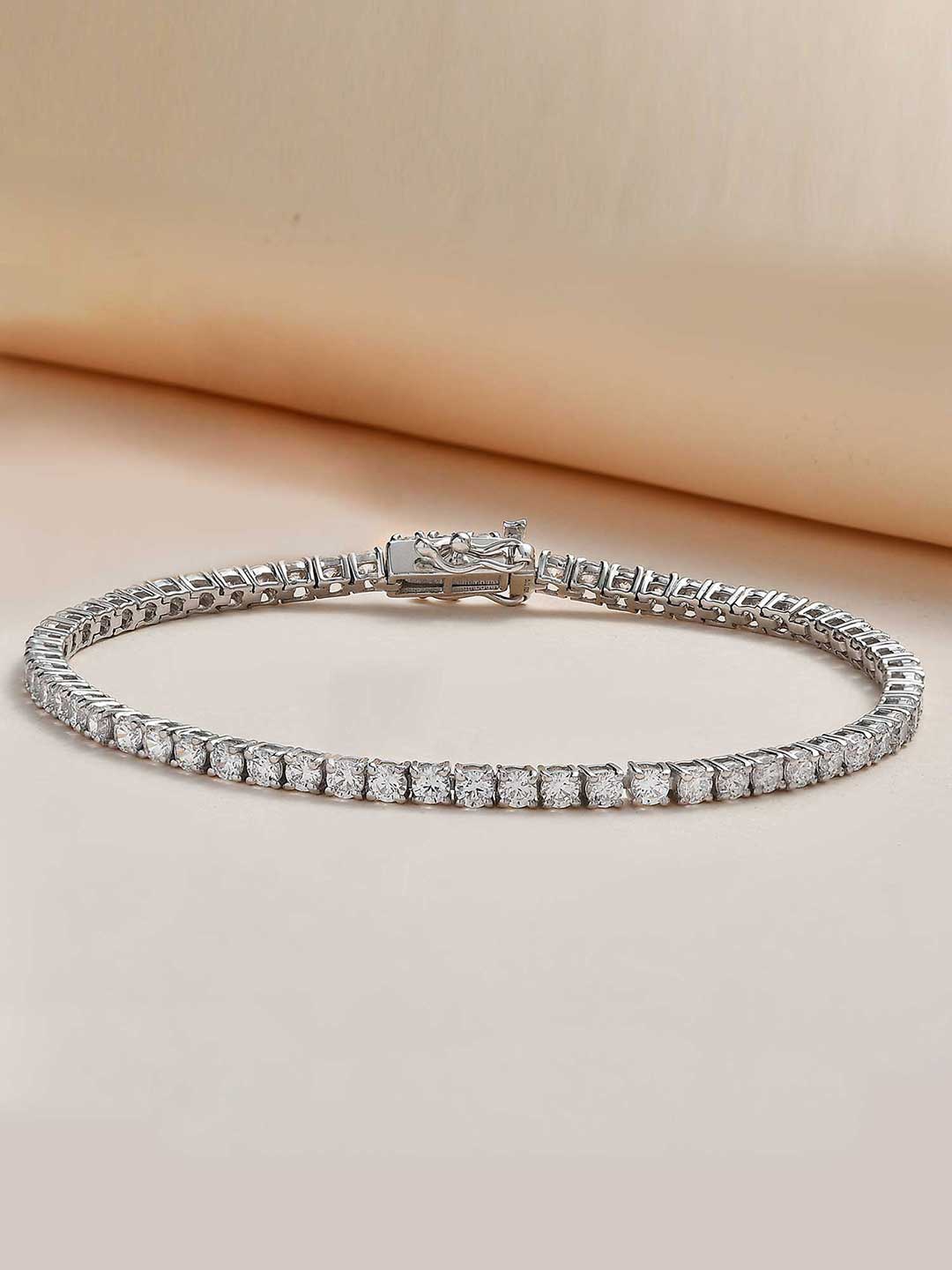 

Ornate Jewels 925 Sterling Silver Cubic Zirconia Timeless Tennis Bracelet