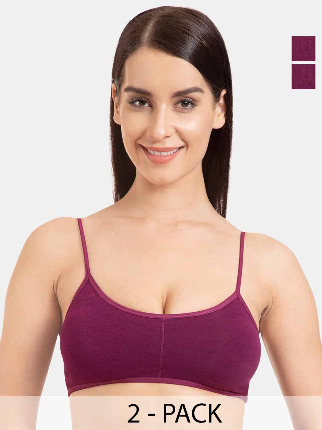 

Tweens Pack Of 2 Full Coverage All Day Comfort Cotton Camisole Bra, Magenta