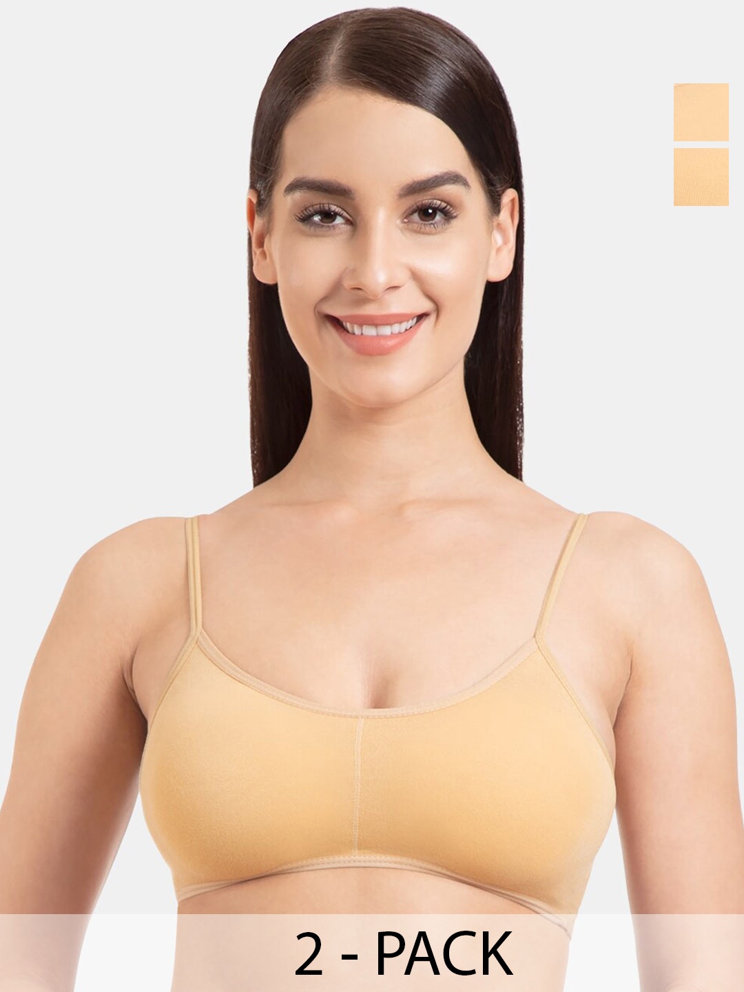 

Tweens Pack Of 2 Full Coverage All Day Comfort Cotton Camisole Bra, Nude