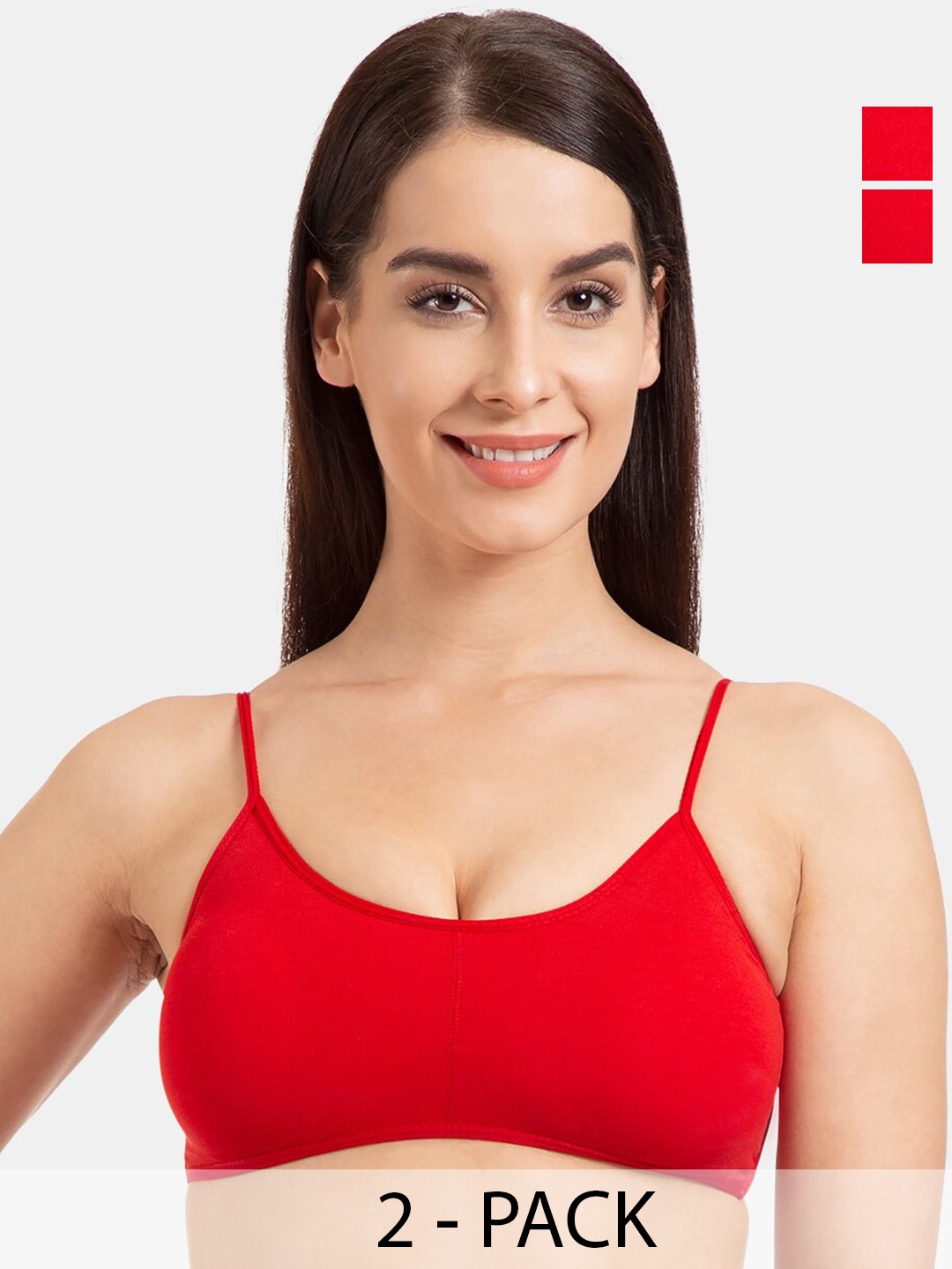 

Tweens Pack Of 2 Full Coverage All Day Comfort Cotton Camisole Bra, Red