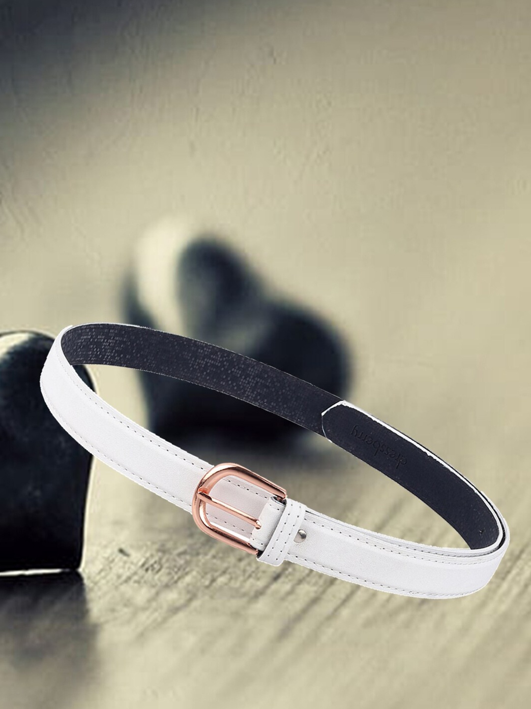 

Swiss Design Women Stylish Slim Belt, White