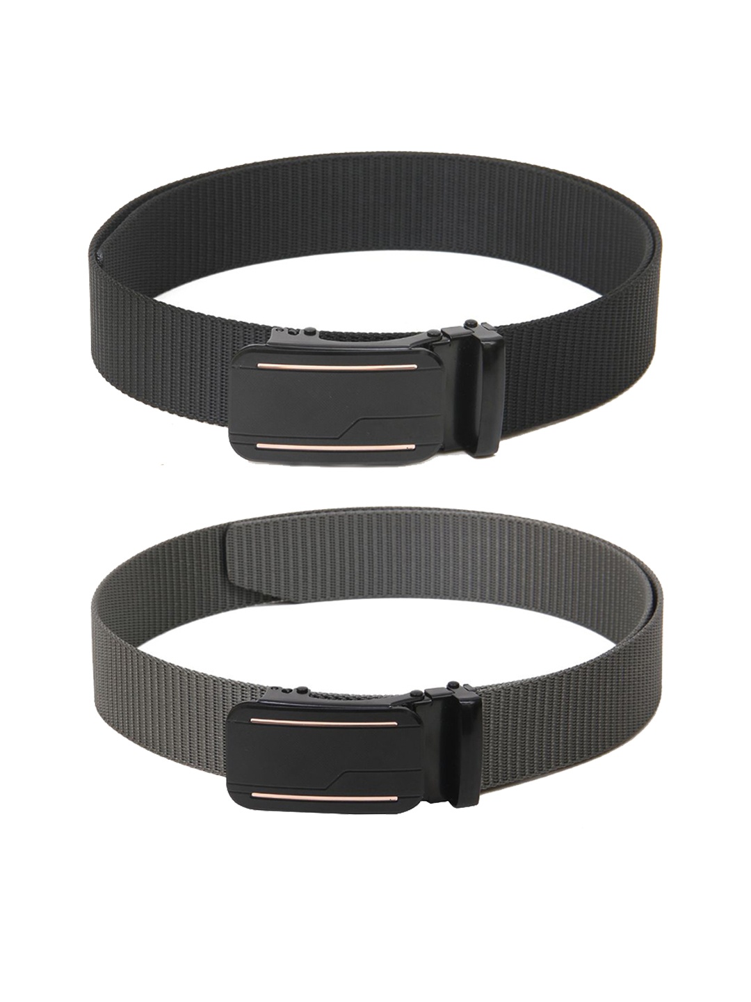 

Calvadoss Girls Set Of 2 Textured Belts, Black