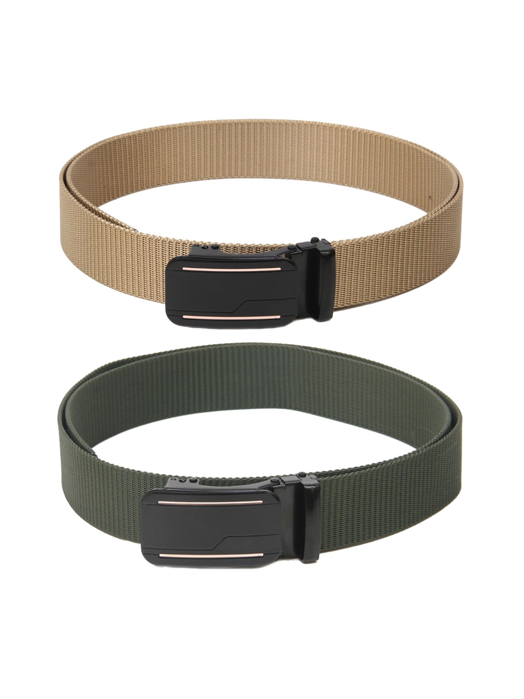 

Calvadoss Girls Set Of 2 Textured Canvas Belts, Beige