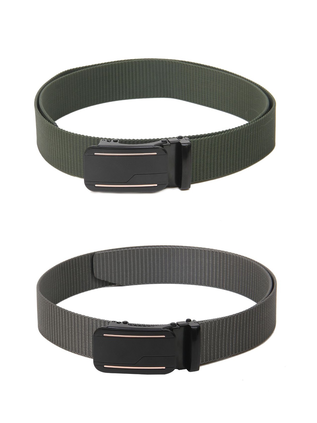 

Calvadoss Girls Set of 2 Textured Canvas Belts, Green