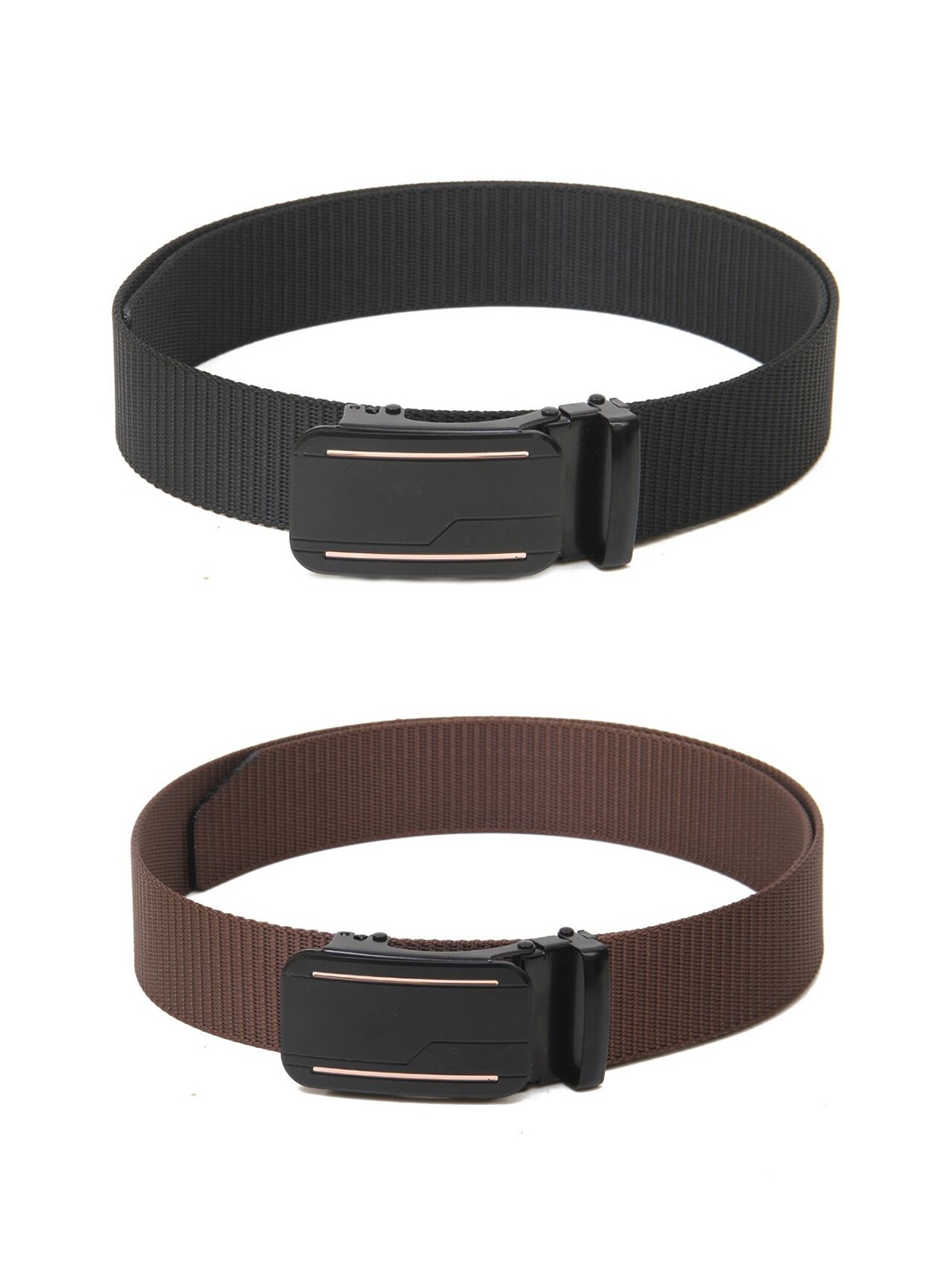 

Calvadoss Girls Set of 2 Textured Canvas Belts, Black