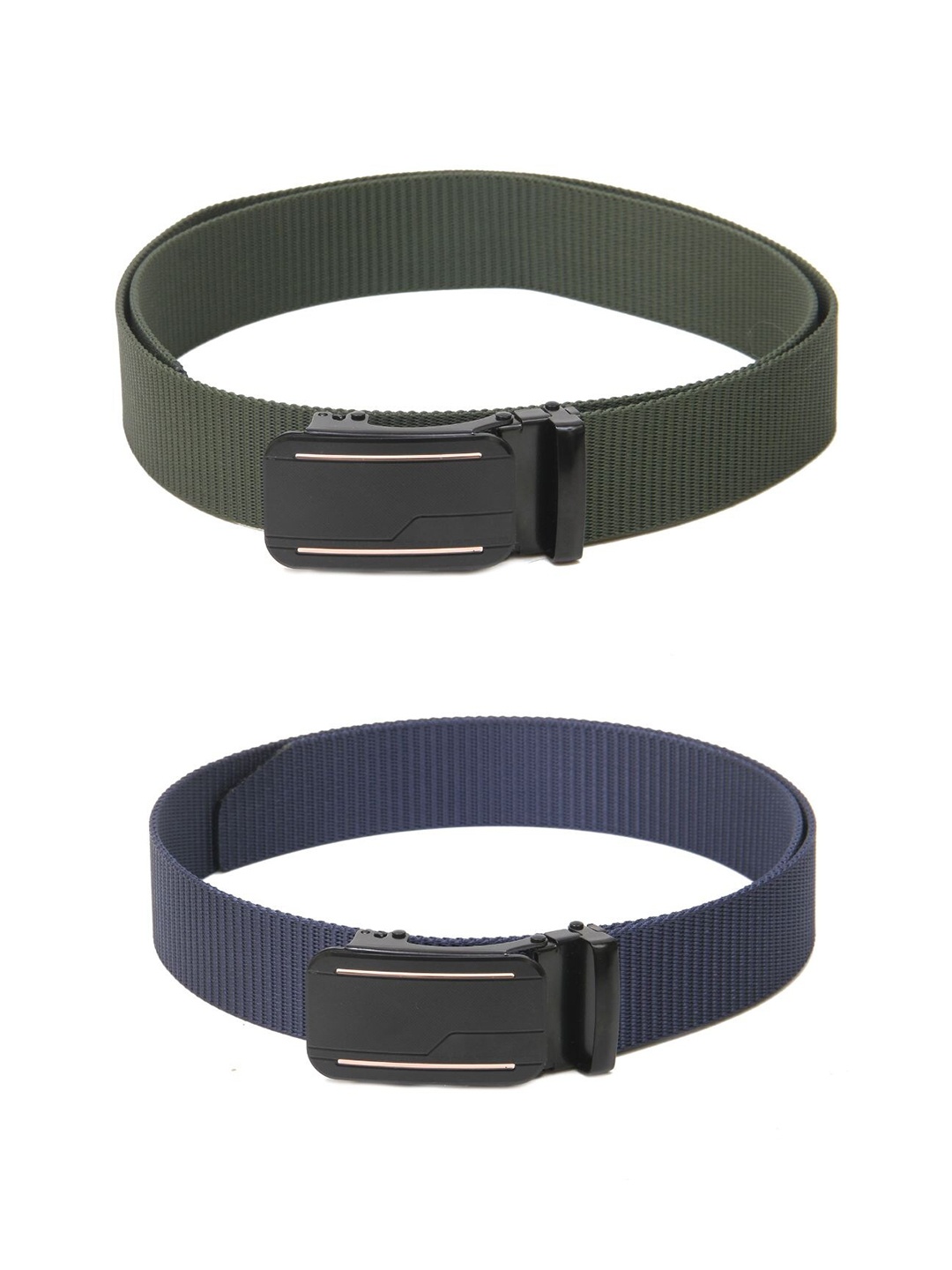 

Calvadoss Girls Set Of 2 Textured Canvas Belts, Green