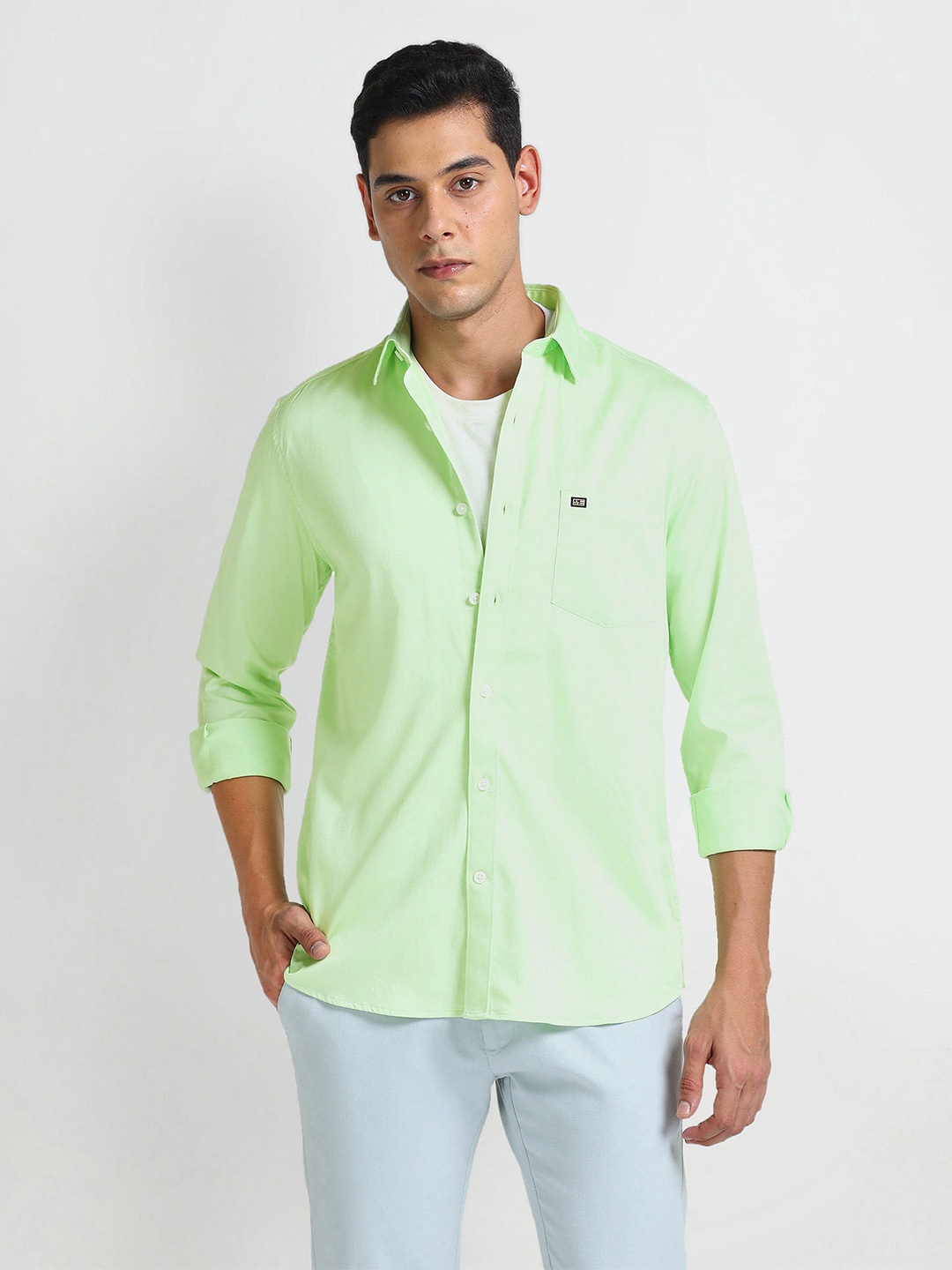 

Arrow Sport Slim Fit Spread Collar Casual Shirt, Green