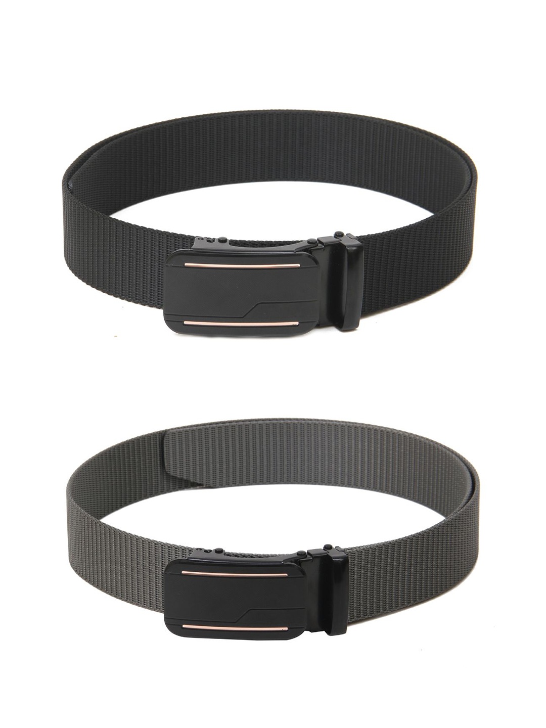 

Calvadoss Women Set Of 2 Textured Belt, Black