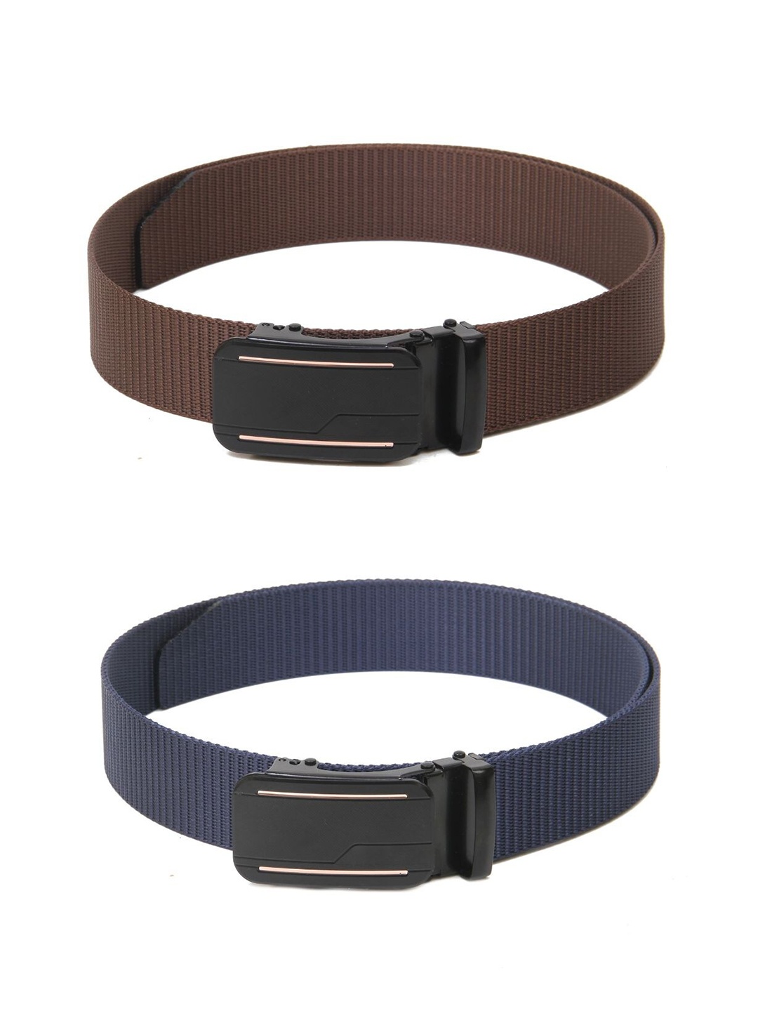 

Calvadoss Women Set of 2 Textured Belts, Brown