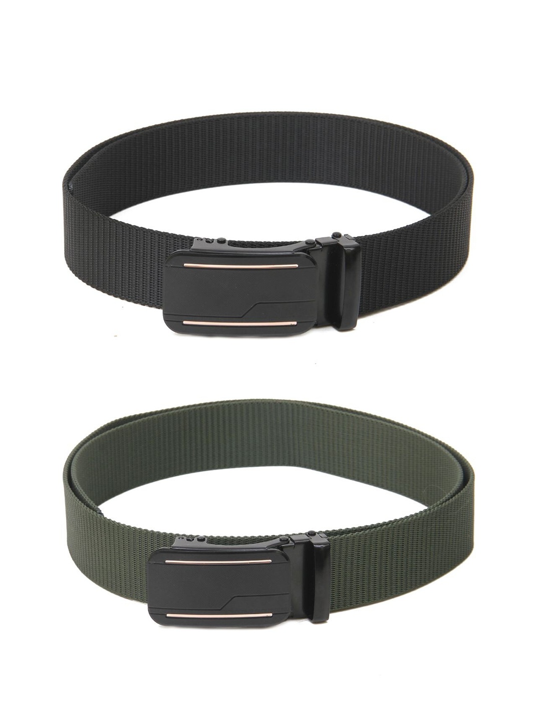 

Calvadoss Women Set of 2 Textured Belts, Black