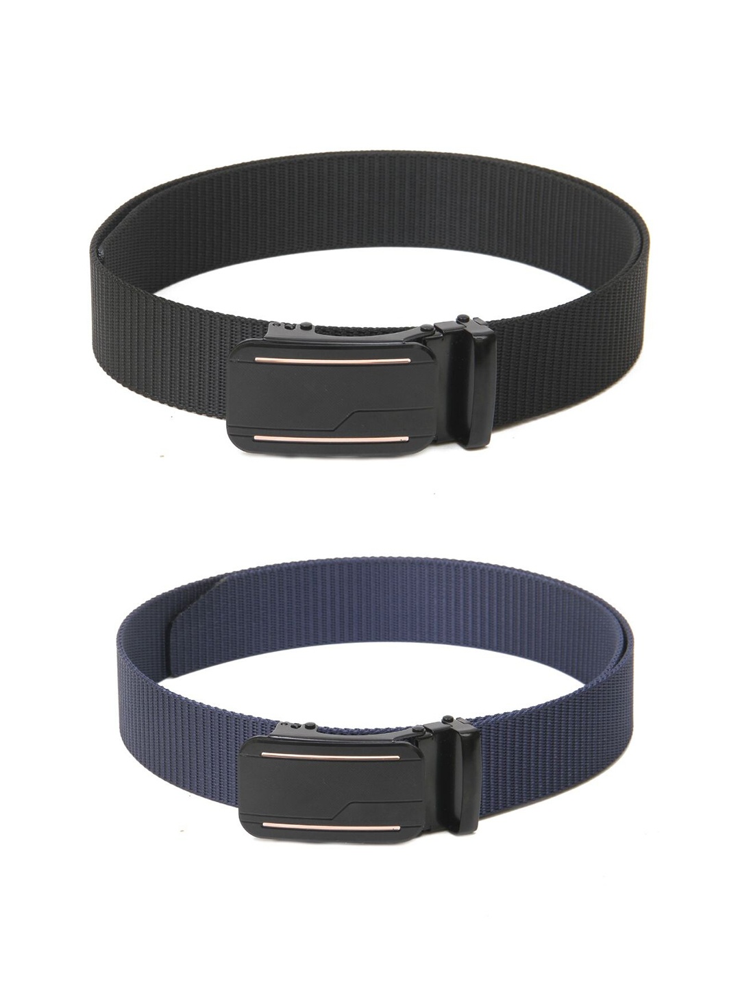 

Calvadoss Women Set of 2 Textured Canvas Belts, Black