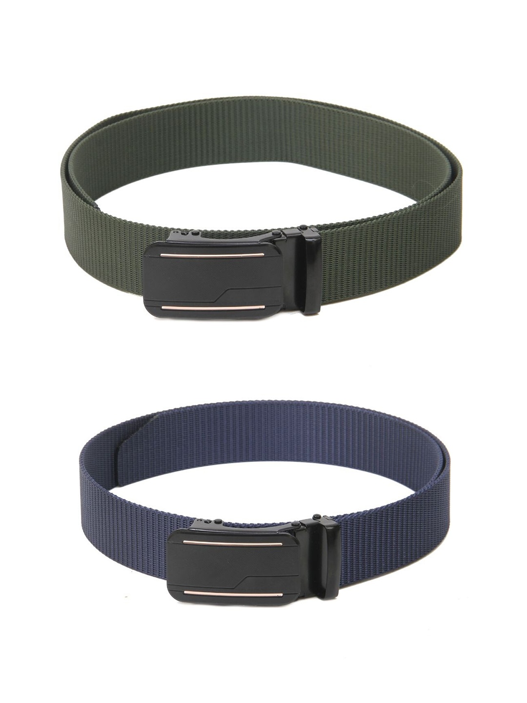 

Calvadoss Women Set Of 2 Textured Belt, Green