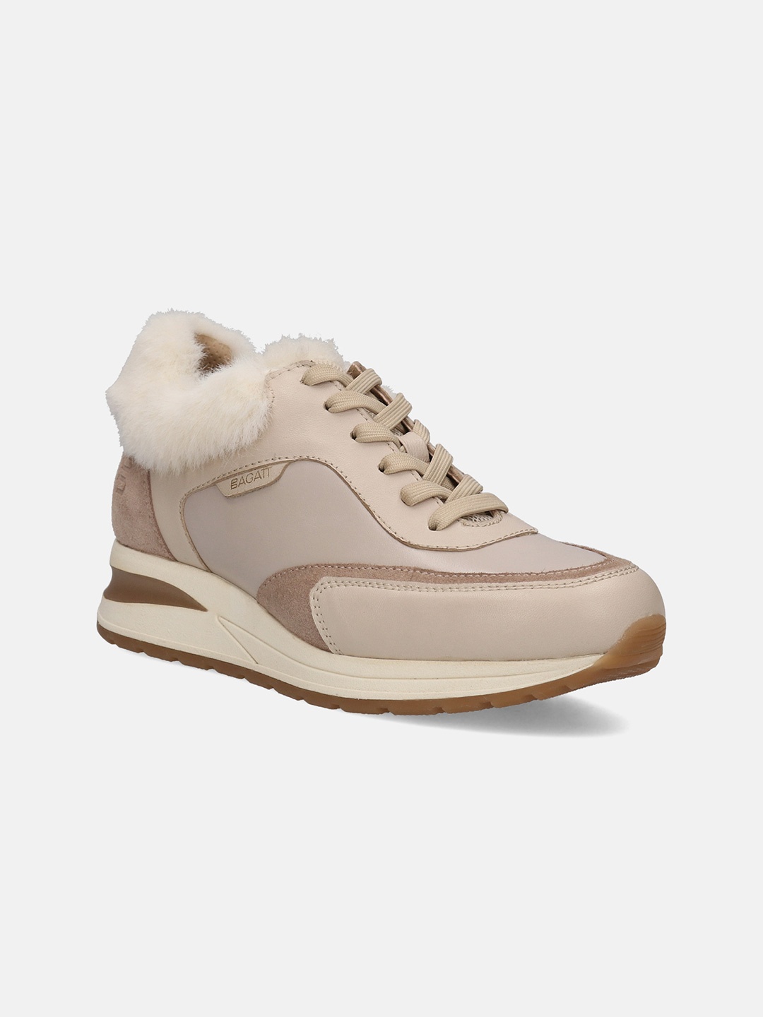 

BAGATT Women Leather Sneakers, Beige