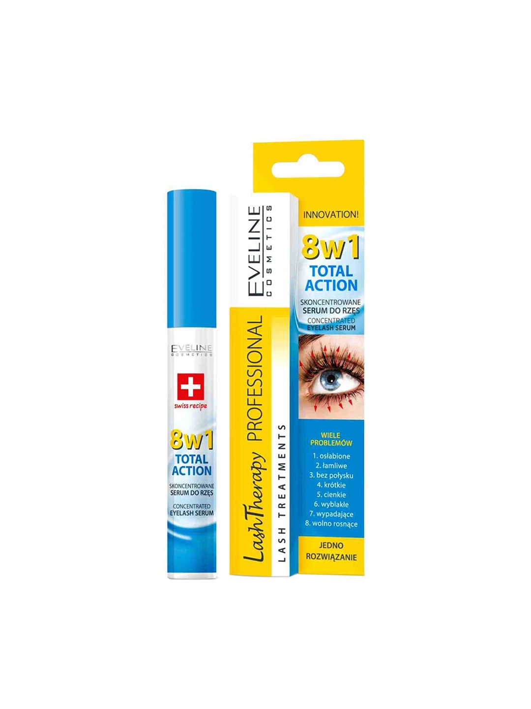 

Eveline Cosmetics Lash Therapy Total Action Eyelash Serum 8 In 1, White