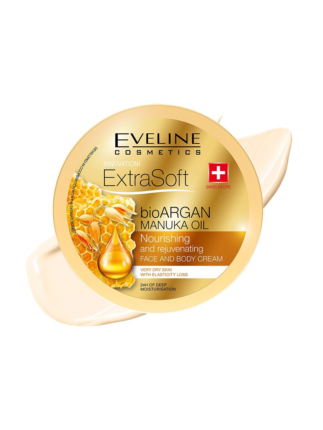

Eveline Cosmetics Extra Soft Bio Argan Maunka Oil Face & Body Cream - 175ml, Gold