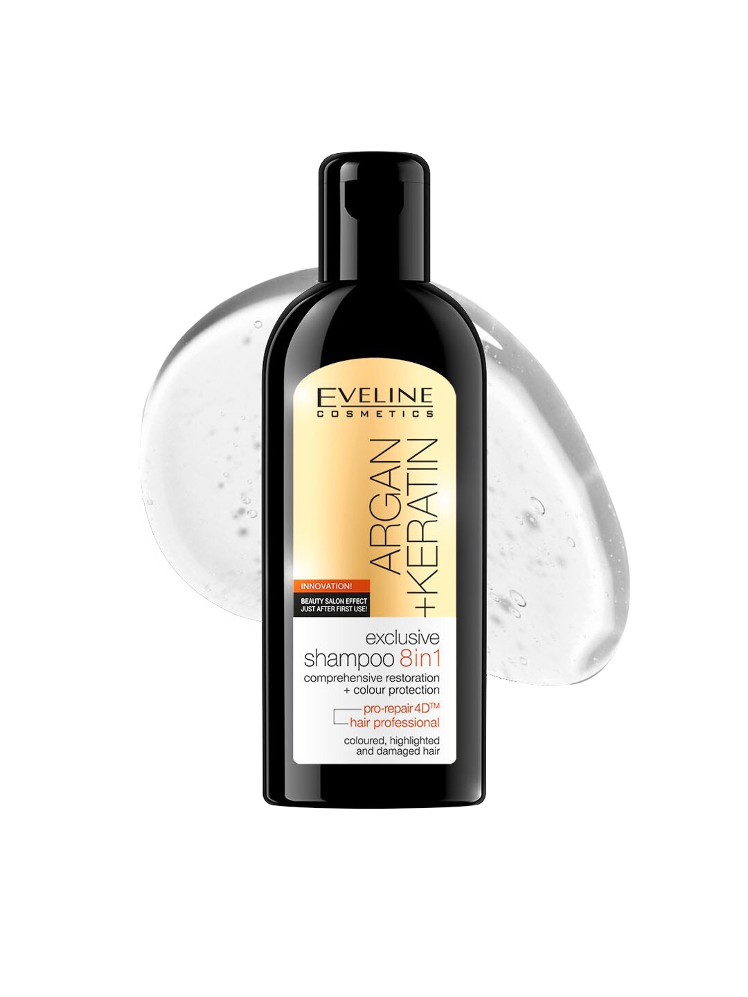 

Eveline Cosmetics Argan & Keratin 8 In 1 Exclusive Shampoo - 150ml, Gold