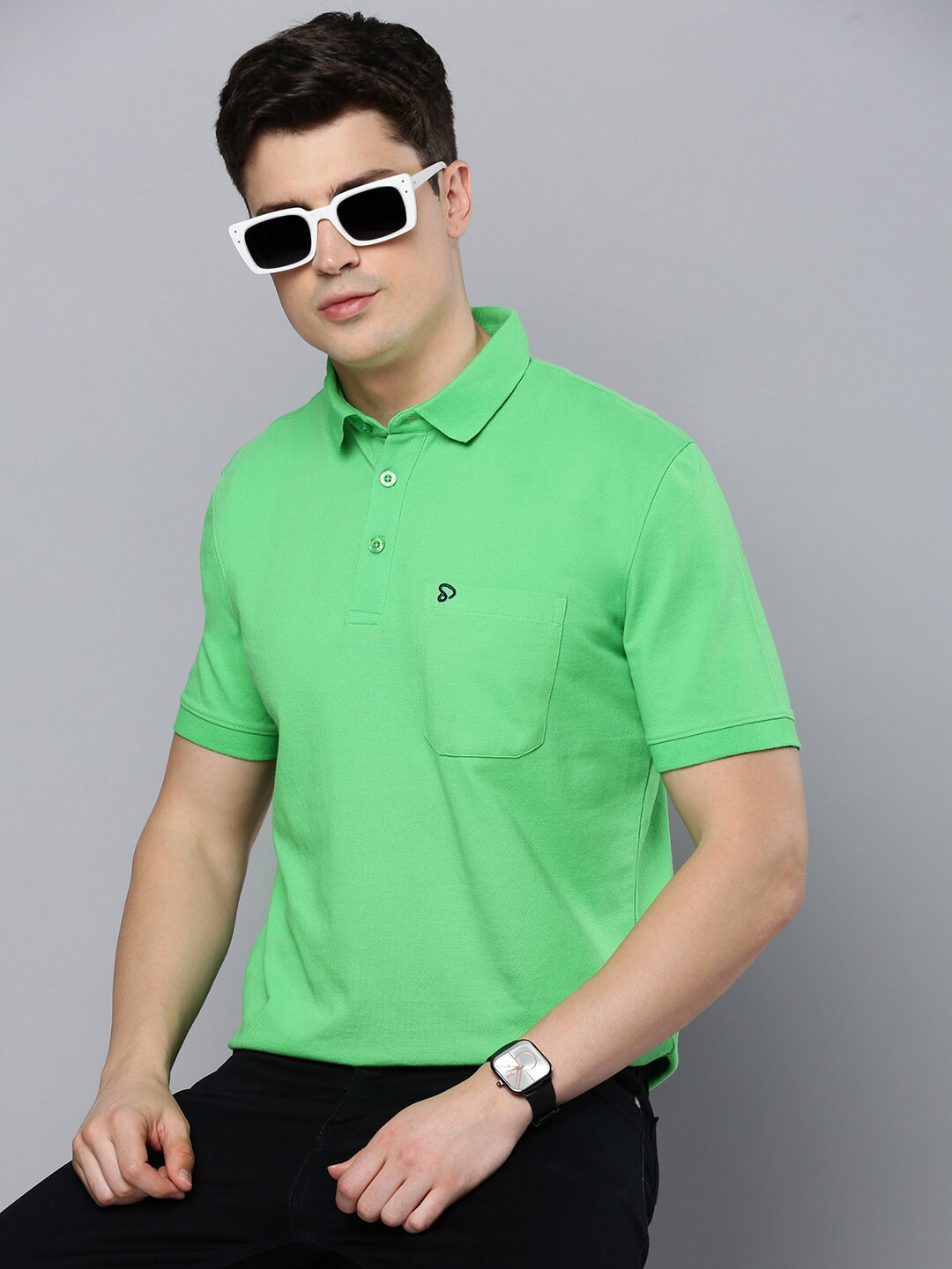 

SPORTO Polo Collar Dri-FIT Cotton T-shirt, Green